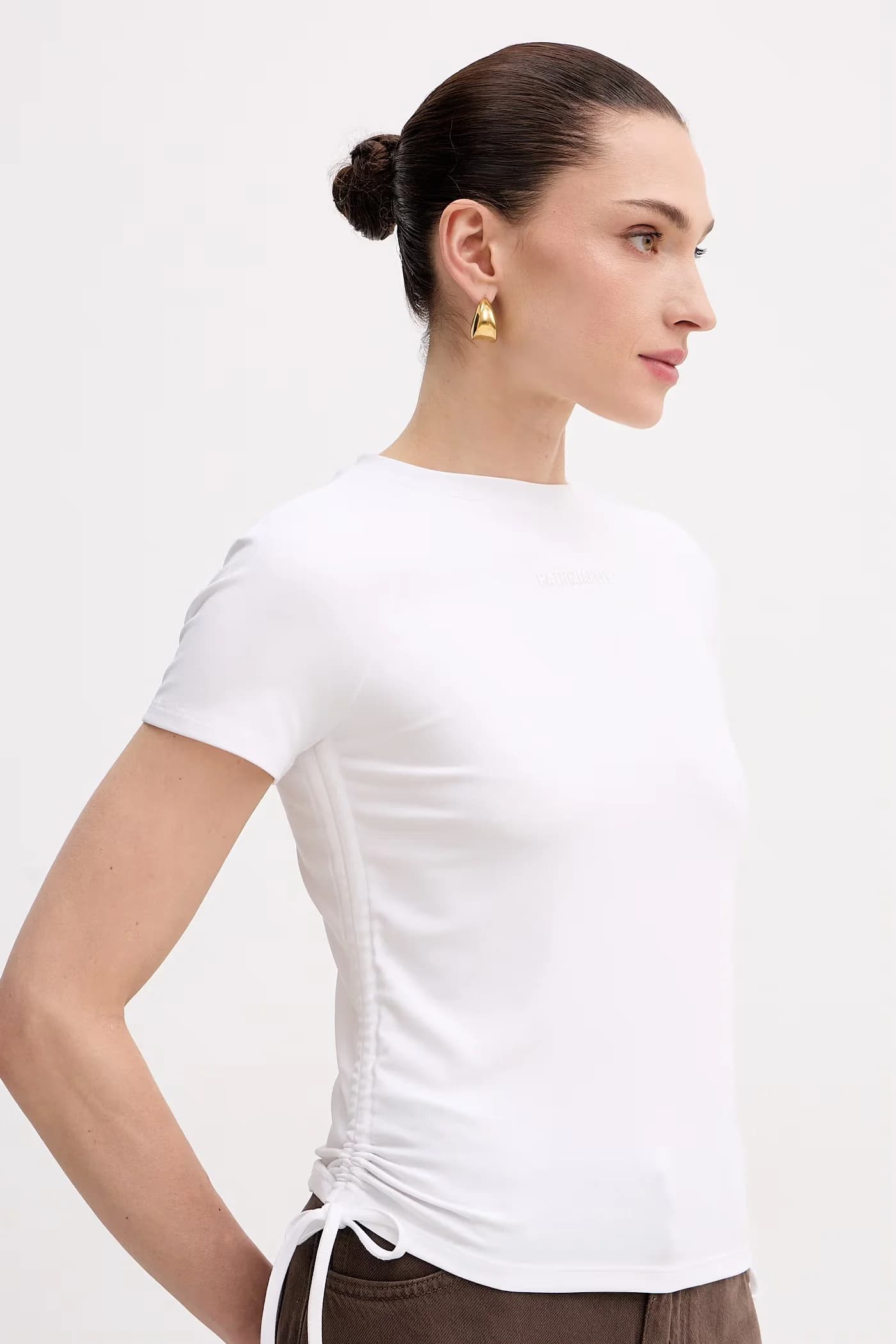 Женская хлопковая футболка с эластаном - фото 4