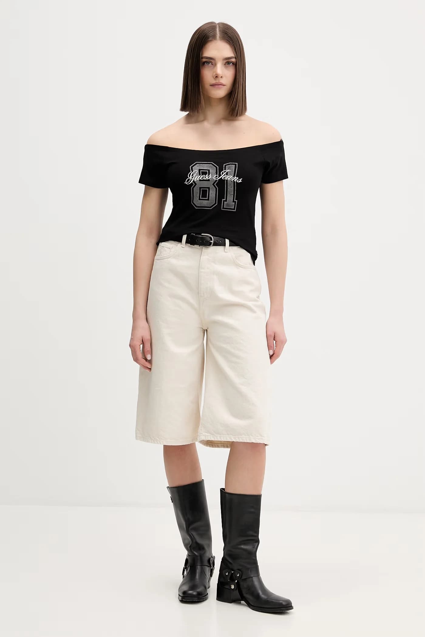 Женская хлопковая футболка с эластаном - фото 2