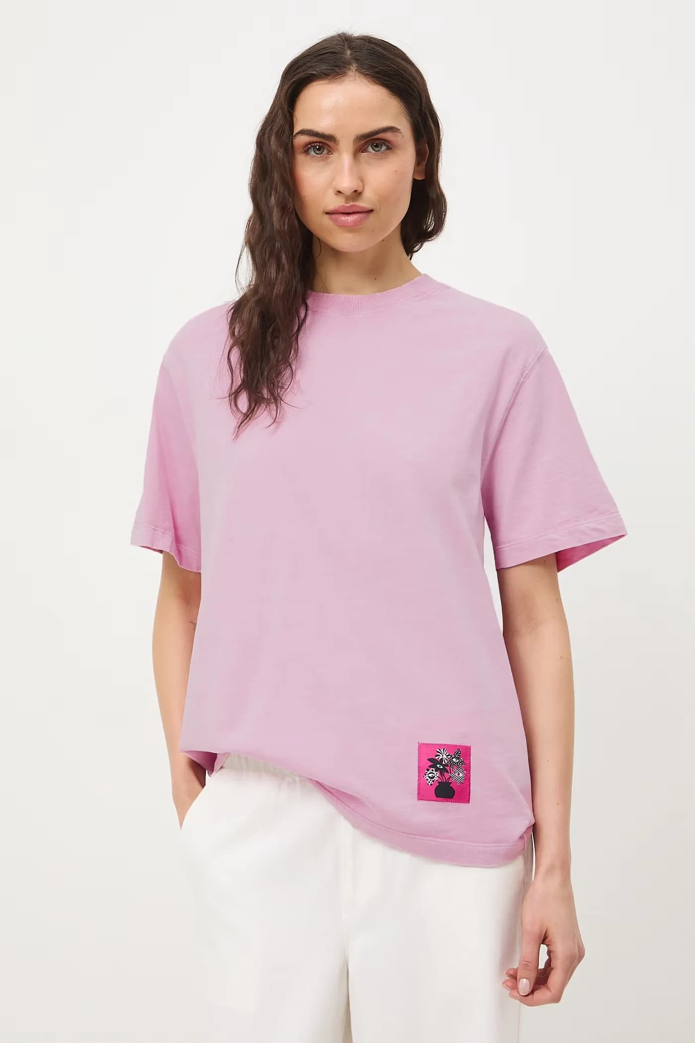 Женская хлопковая футболка оверсайз - фото 5