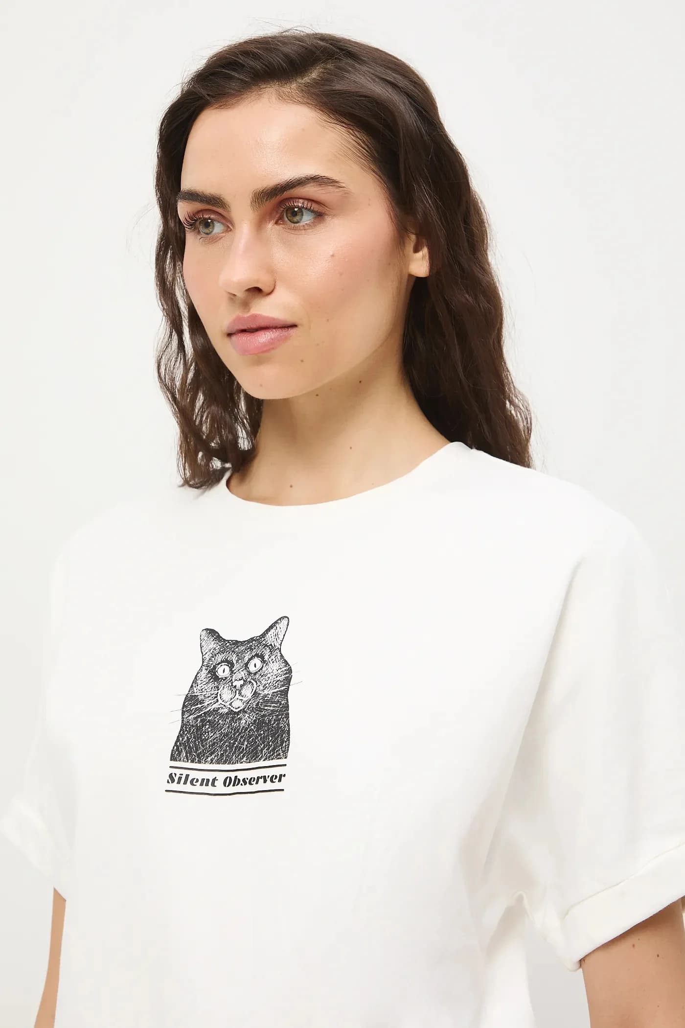 Женская хлопковая футболка оверсайз - фото 5