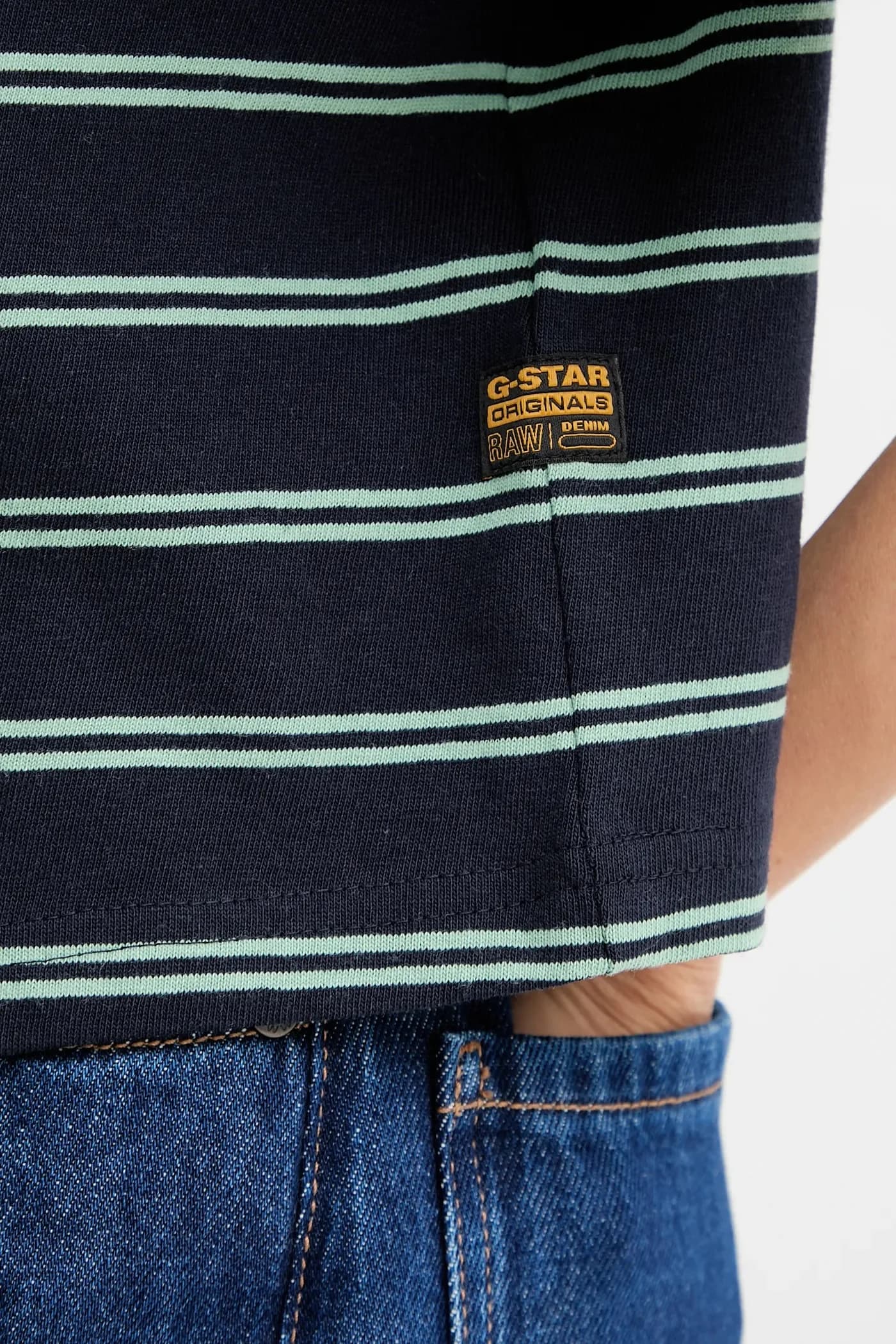 Хлопковая футболка свободного кроя в полоску - фото 5