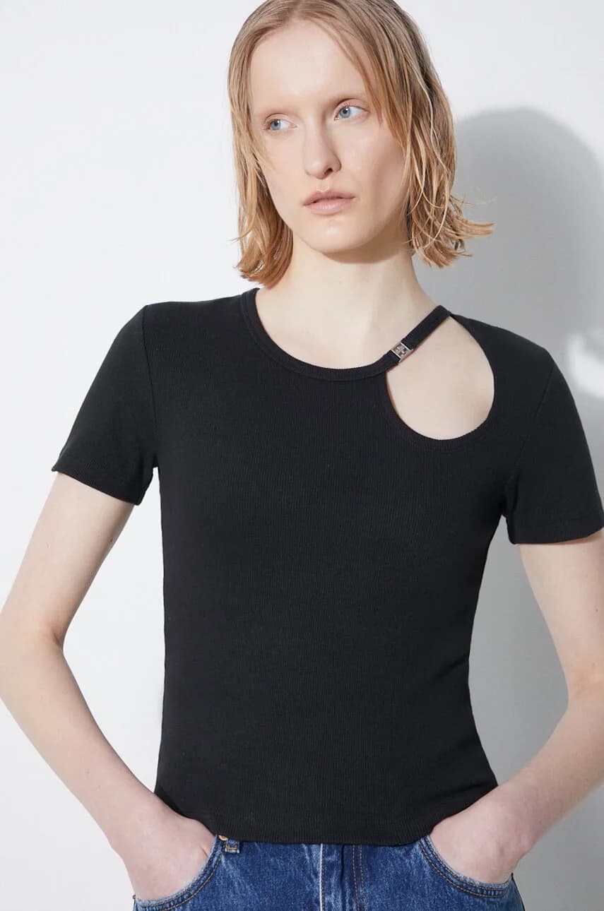 Футболка Arise с вырезами из нержавеющей стали, черная - фото 5