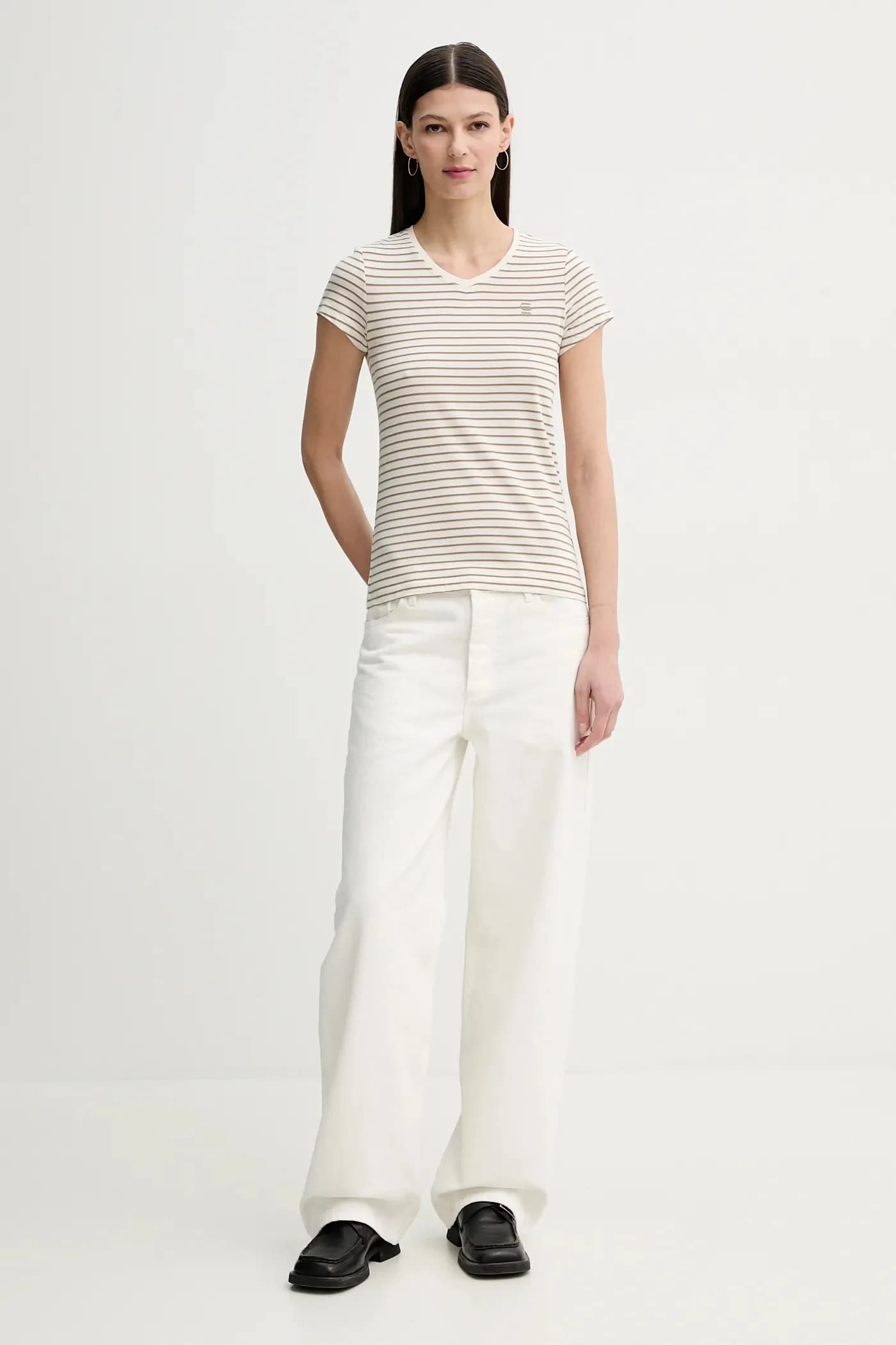 Хлопковая футболка в полоску eyben slim v t 2.0 - фото 2