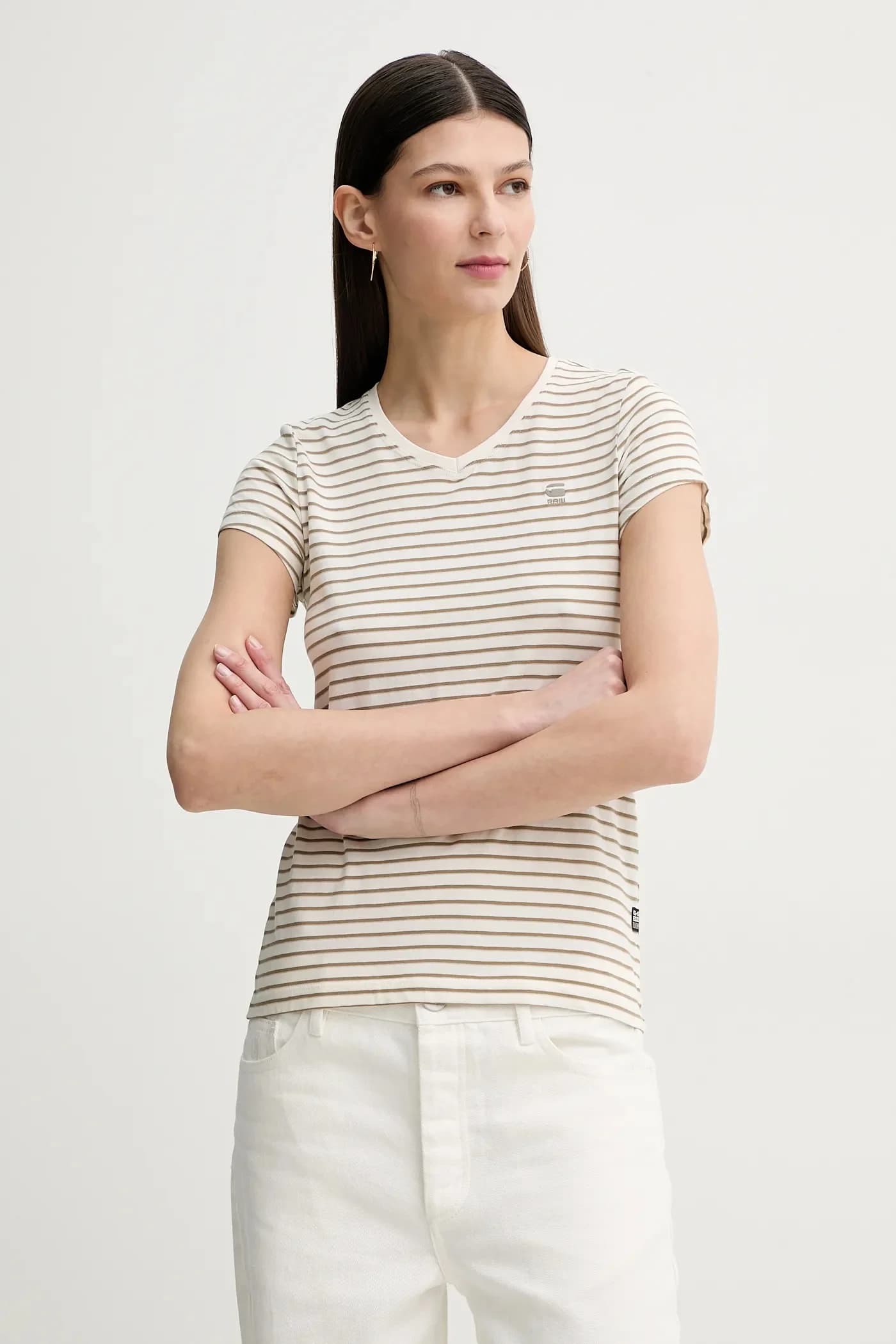 Хлопковая футболка в полоску eyben slim v t 2.0 - фото 4