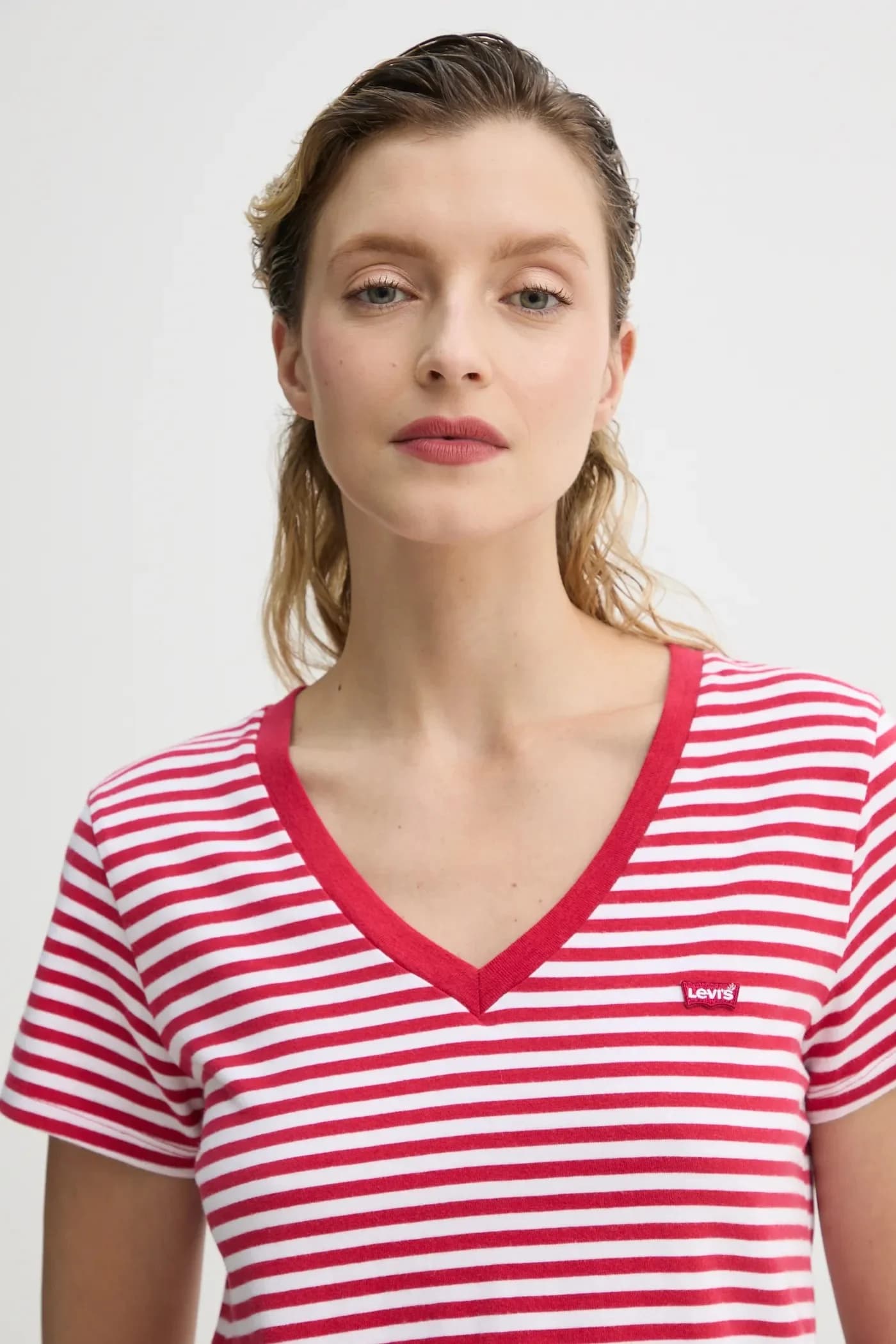 Хлопковая футболка LSE_PERFECT с V-образным вырезом - фото 4