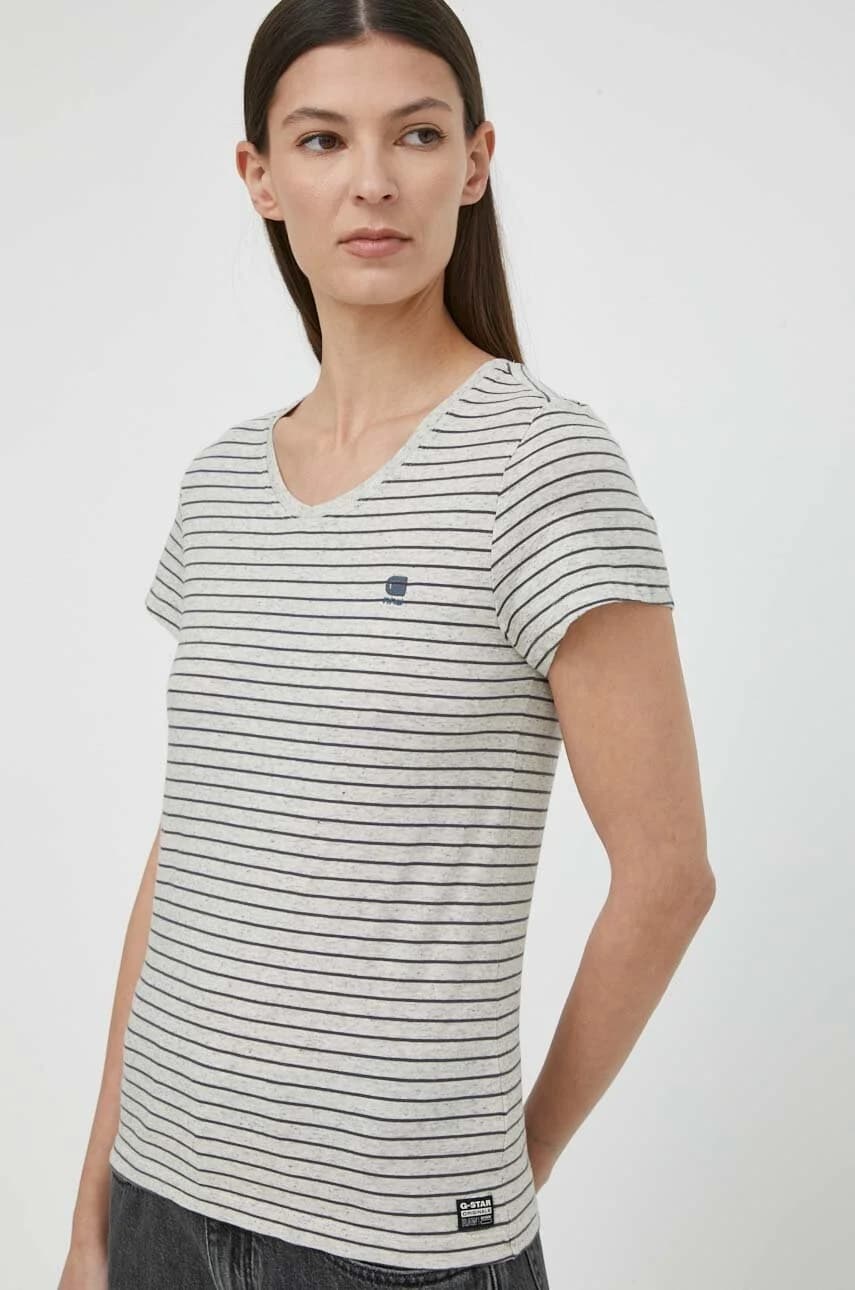 Хлопковая футболка в полоску eyben slim v t 2.0 - фото 4