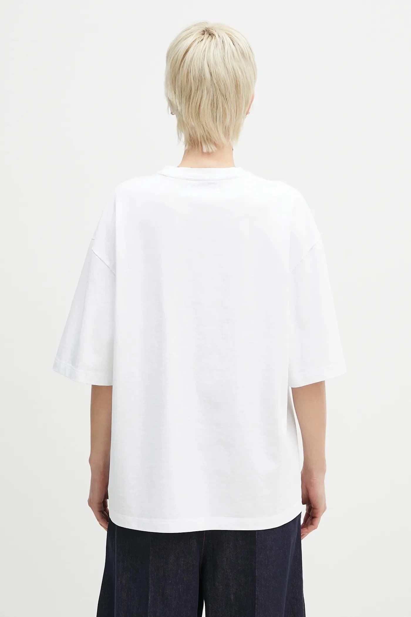 Хлопковая футболка свободного кроя с принтом «Купидон» - фото 6