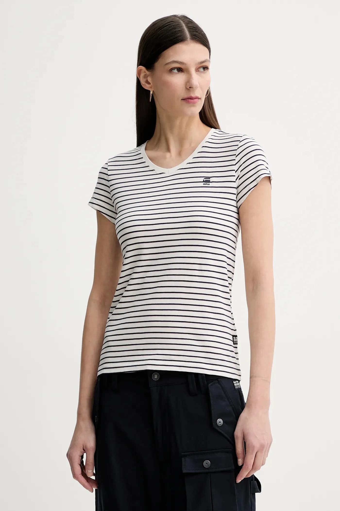 Хлопковая футболка в полоску eyben slim v t 2.0 - фото 4