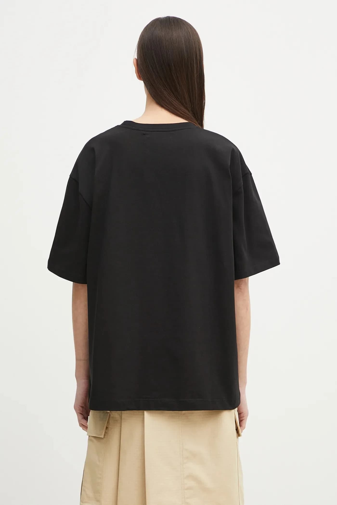 Хлопковая футболка свободного кроя с логотипом - фото 6