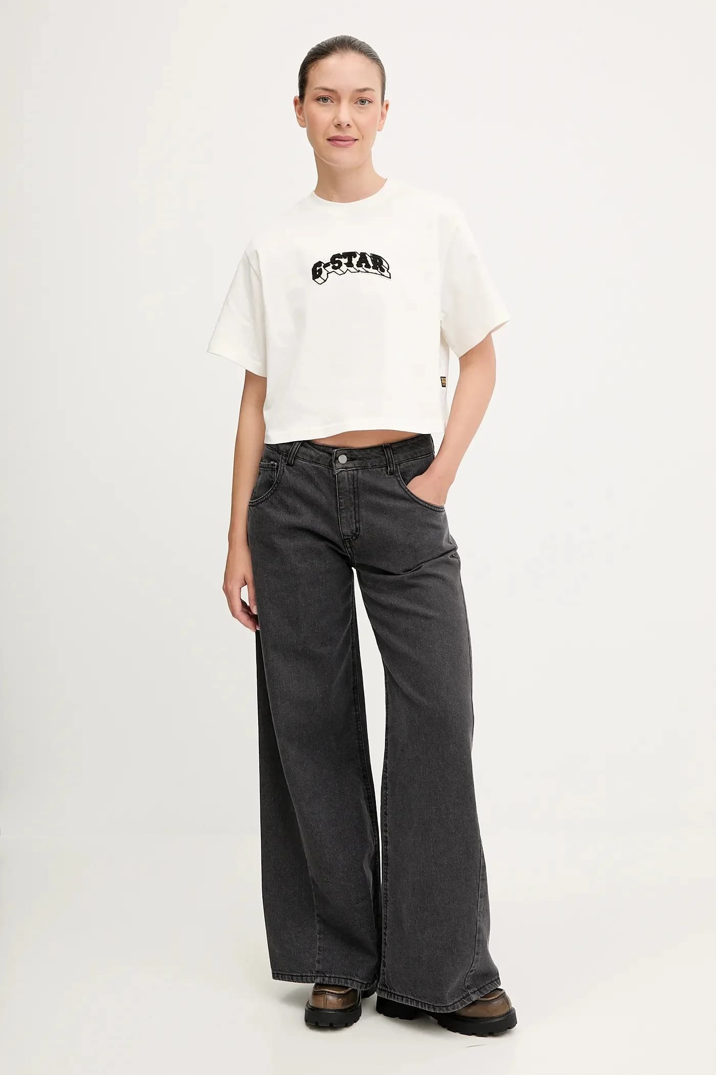 Футболка из фетрового хлопка с объемным логотипом - фото 2