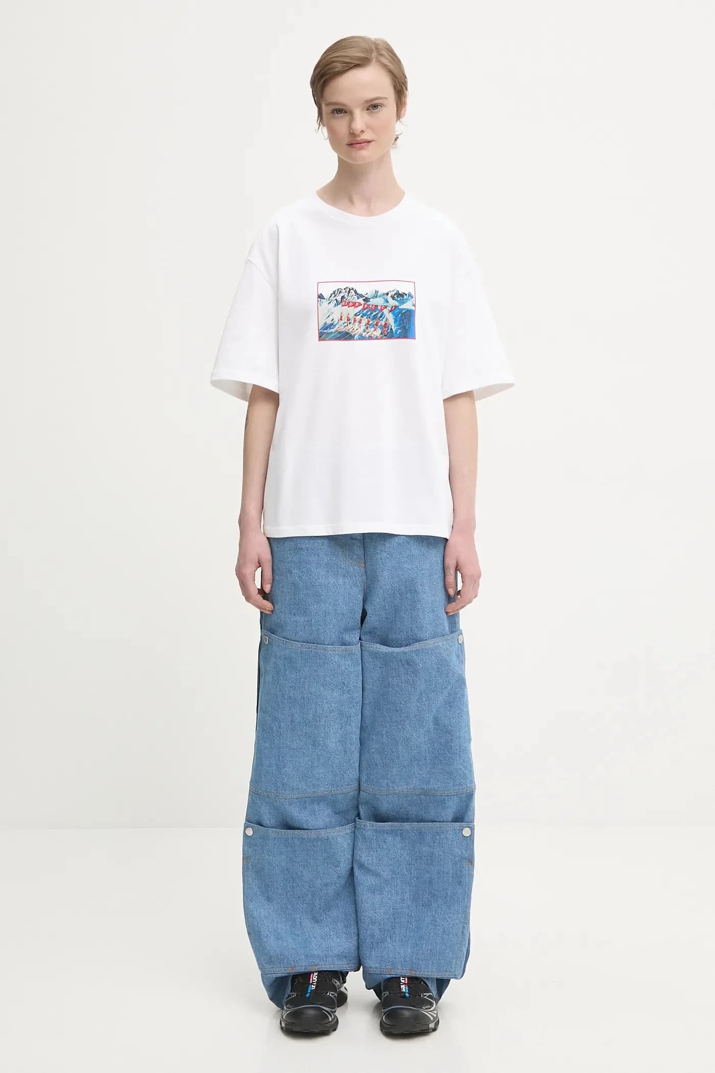 Зимняя хлопковая футболка с принтом «Водные лыжи» - фото 5