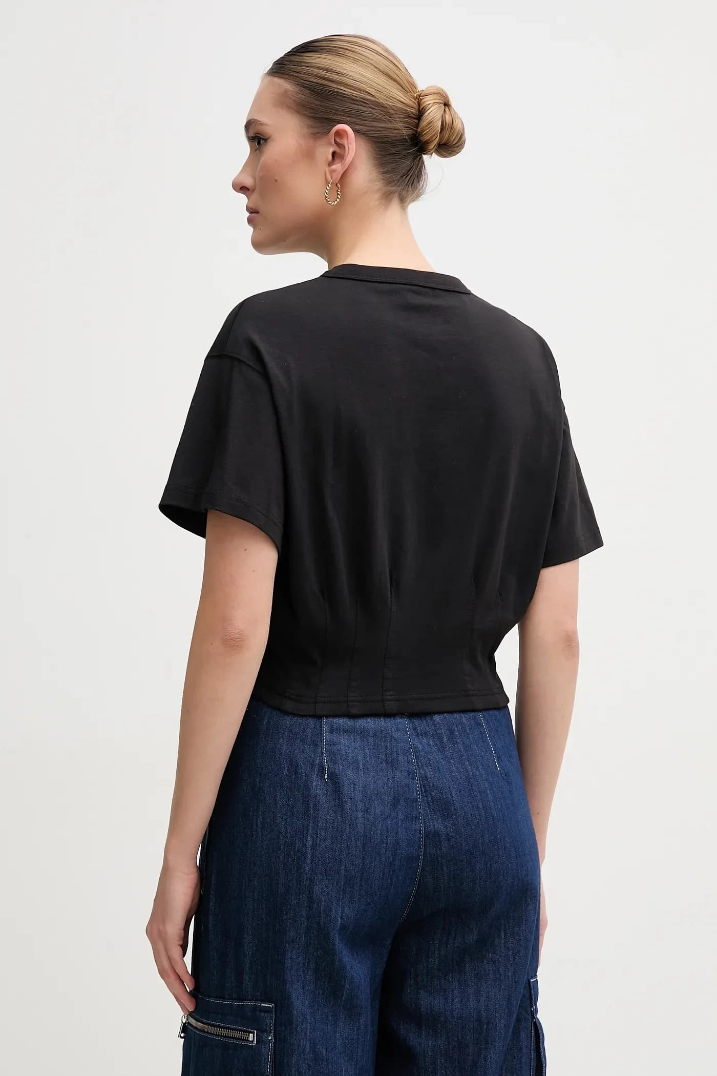 Хлопковая футболка с завышенной талией - фото 3