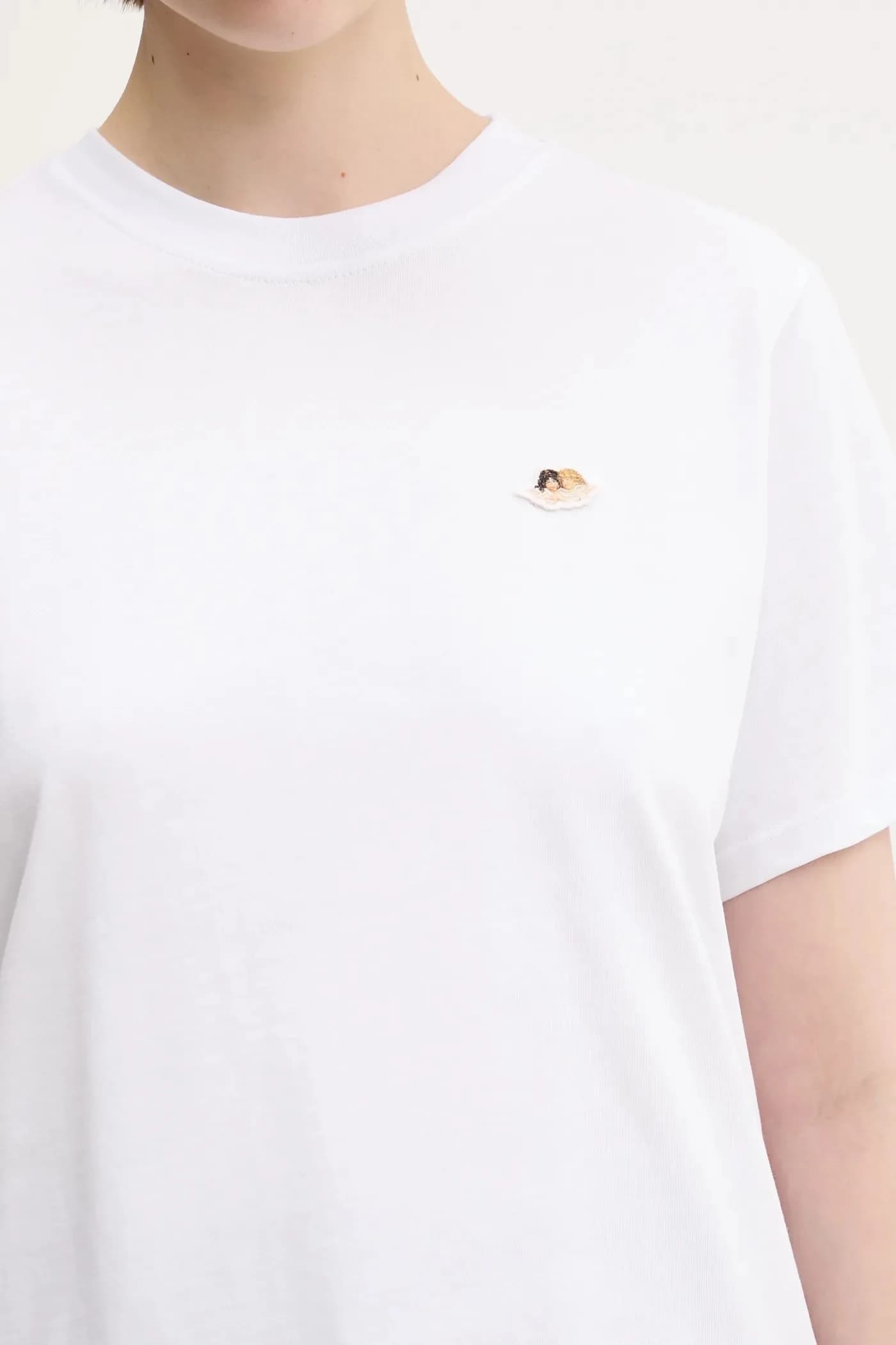 Хлопковая футболка узкого кроя с нашивкой Angel - фото 4