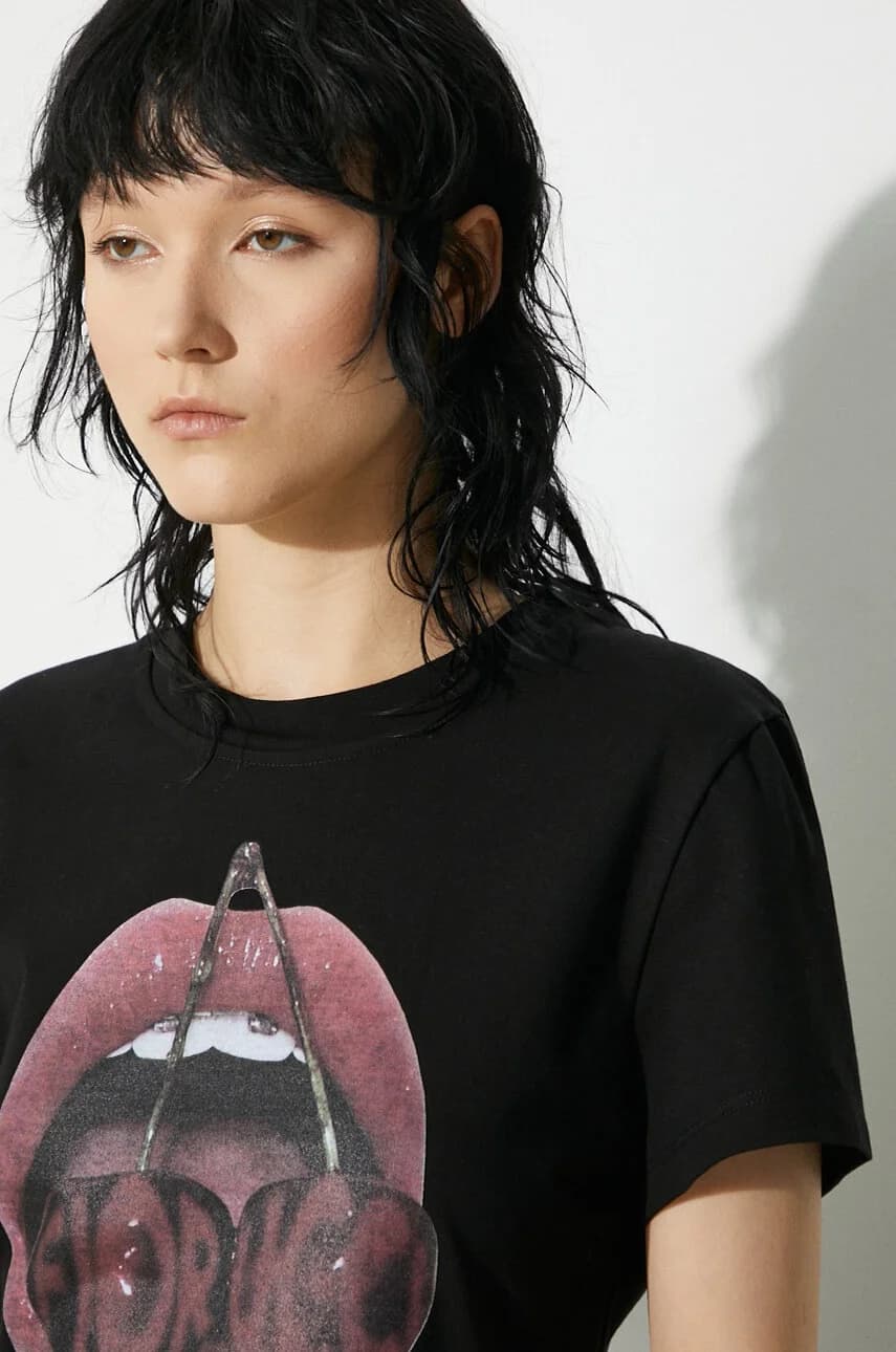 футболка с принтом рта - фото 5