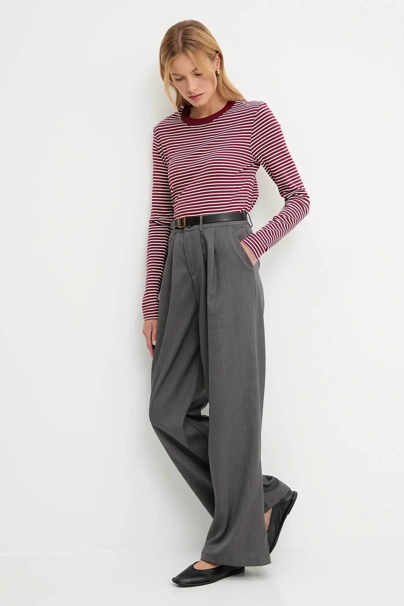 Хлопковая рубашка с длинным рукавом - фото 2