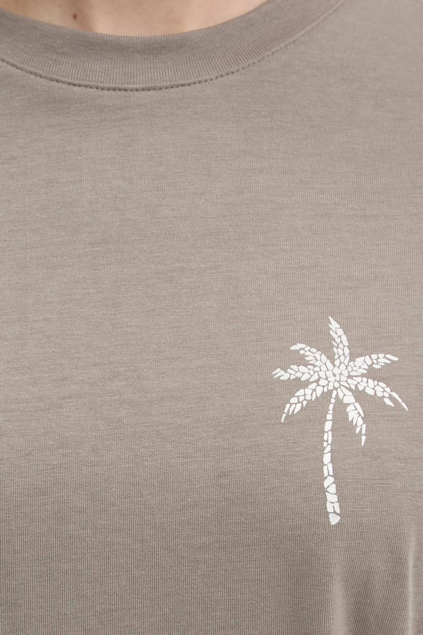 Хлопковая футболка Mystcial Tee серого цвета с эффектом потертости - фото 5