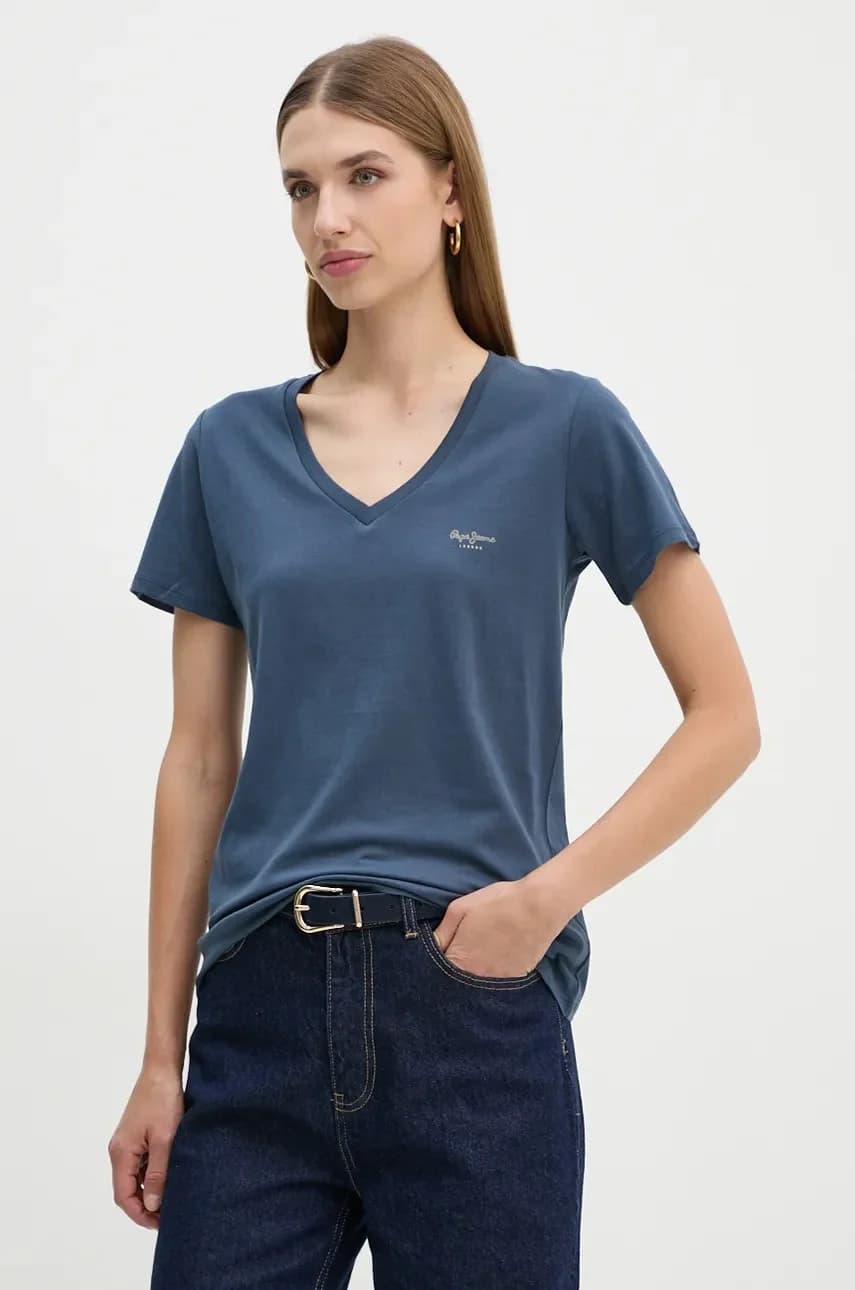 Хлопковая футболка FIORE V NECK - фото 4