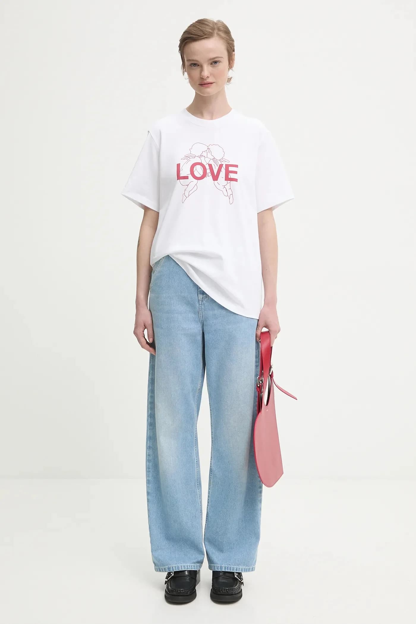 Футболка из обычного хлопка с принтом Kissing Angels Love - фото 5