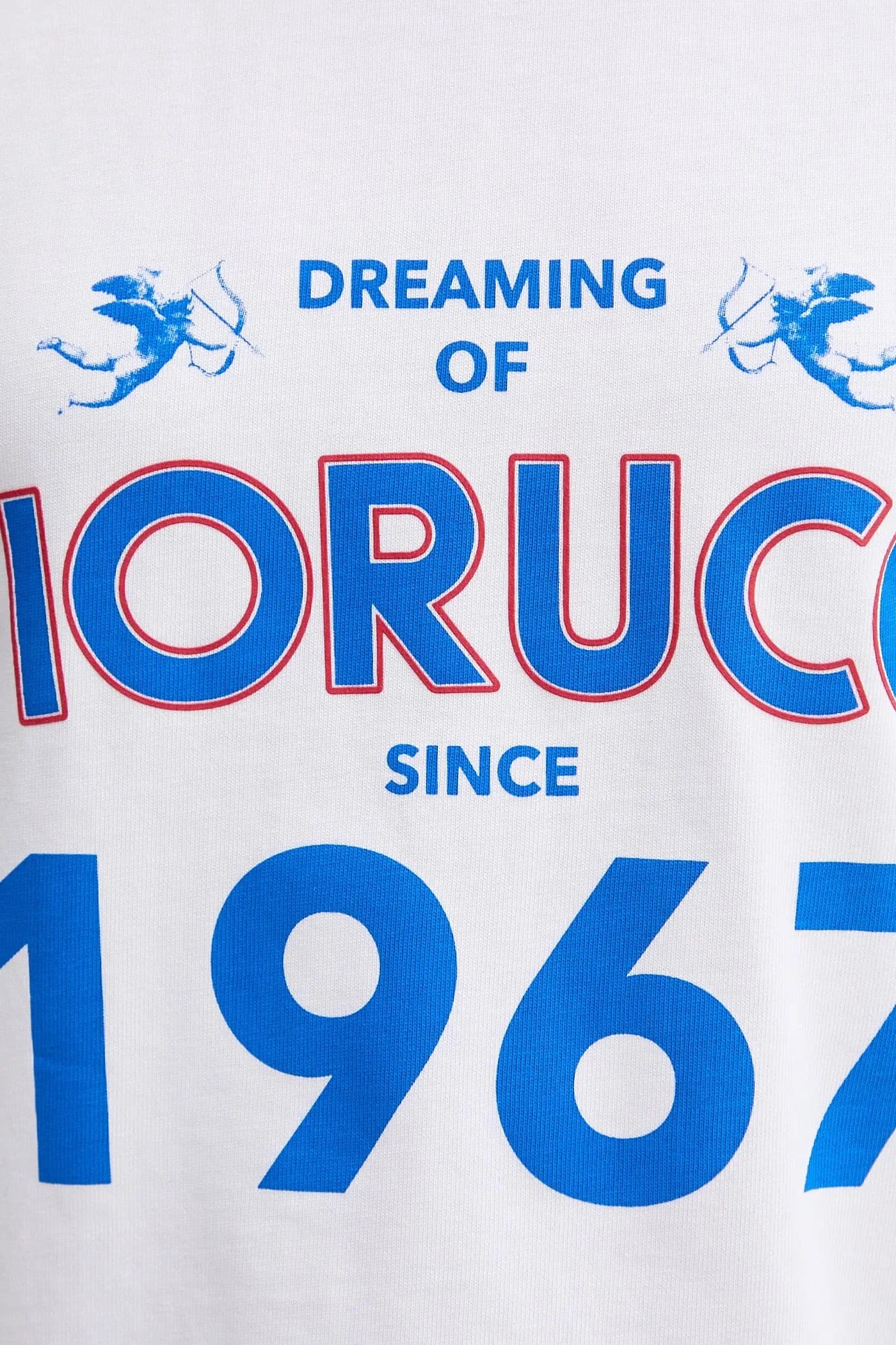Хлопковая футболка Белая футболка свободного кроя с принтом Dreaming 1967 - фото 5