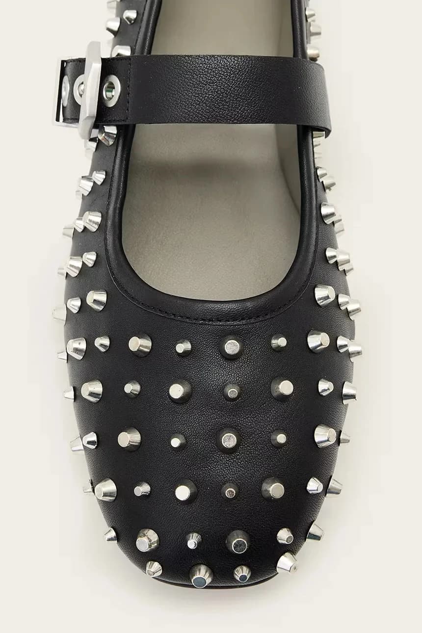 Кожаные балетки Holly Stud Shoe - фото 5