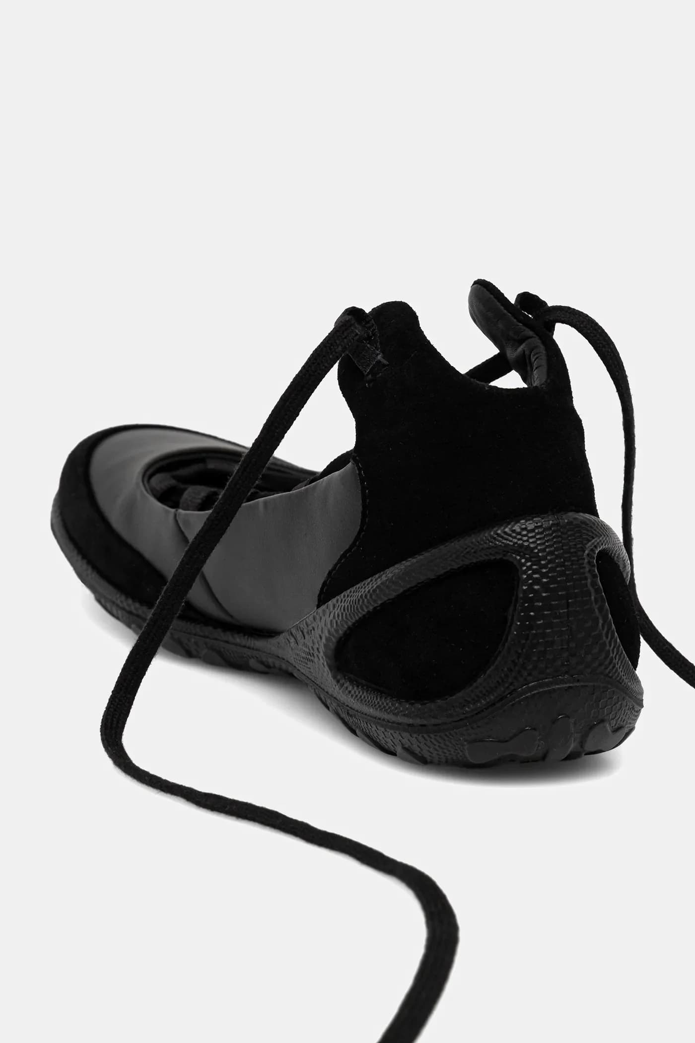 Кожаные балетки BIOM Lite на шнуровке - фото 3