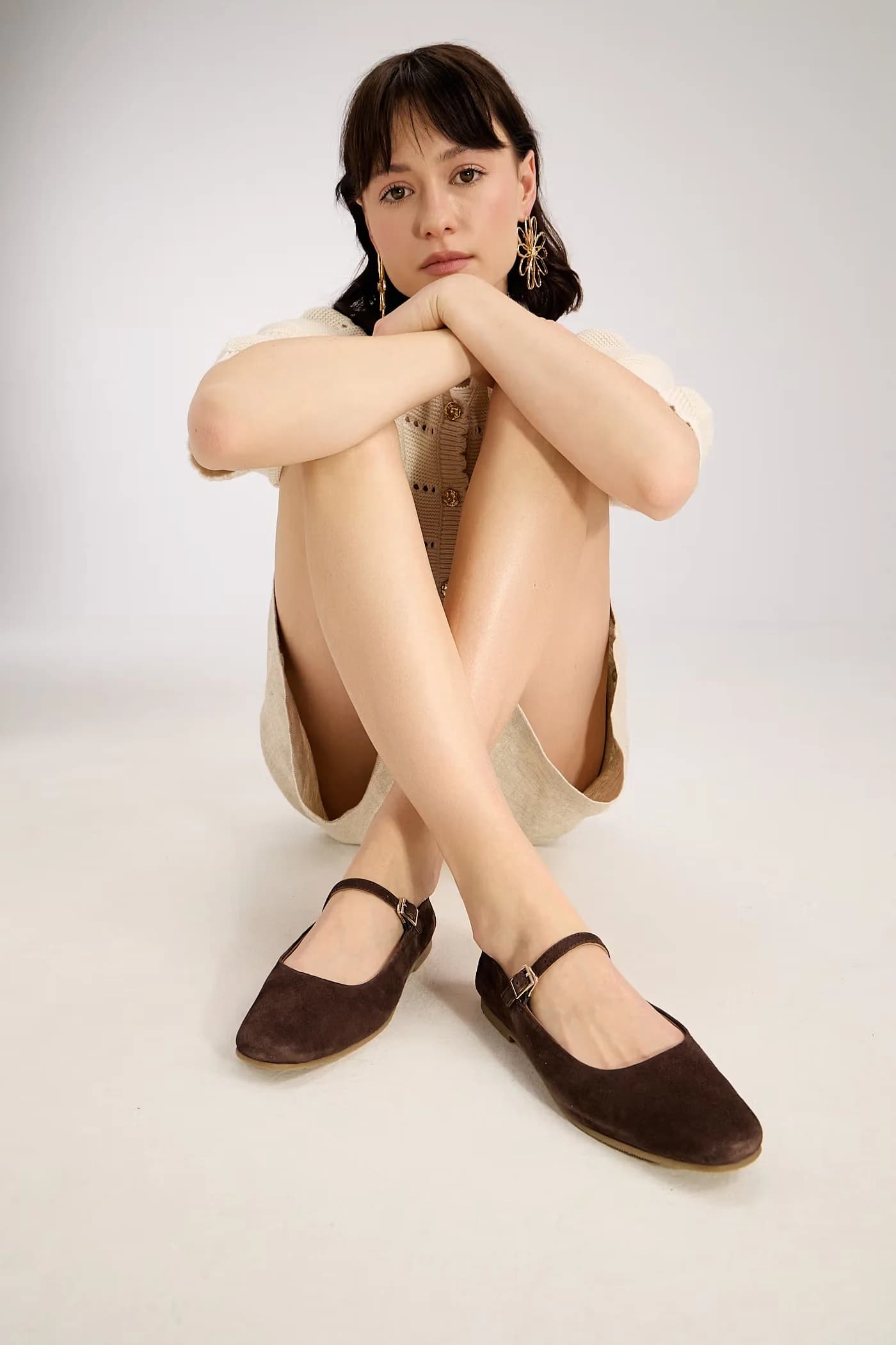 Замшевые балетки