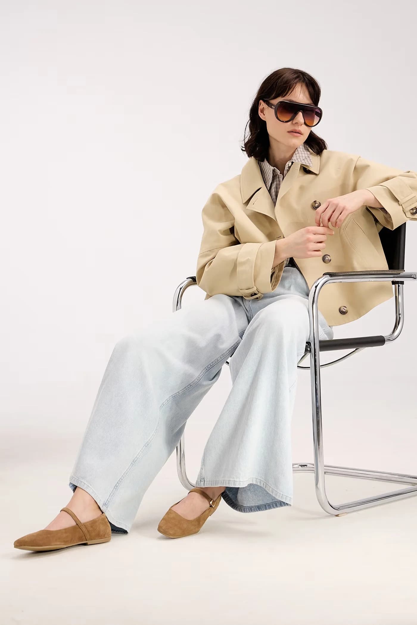 Замшевые балетки