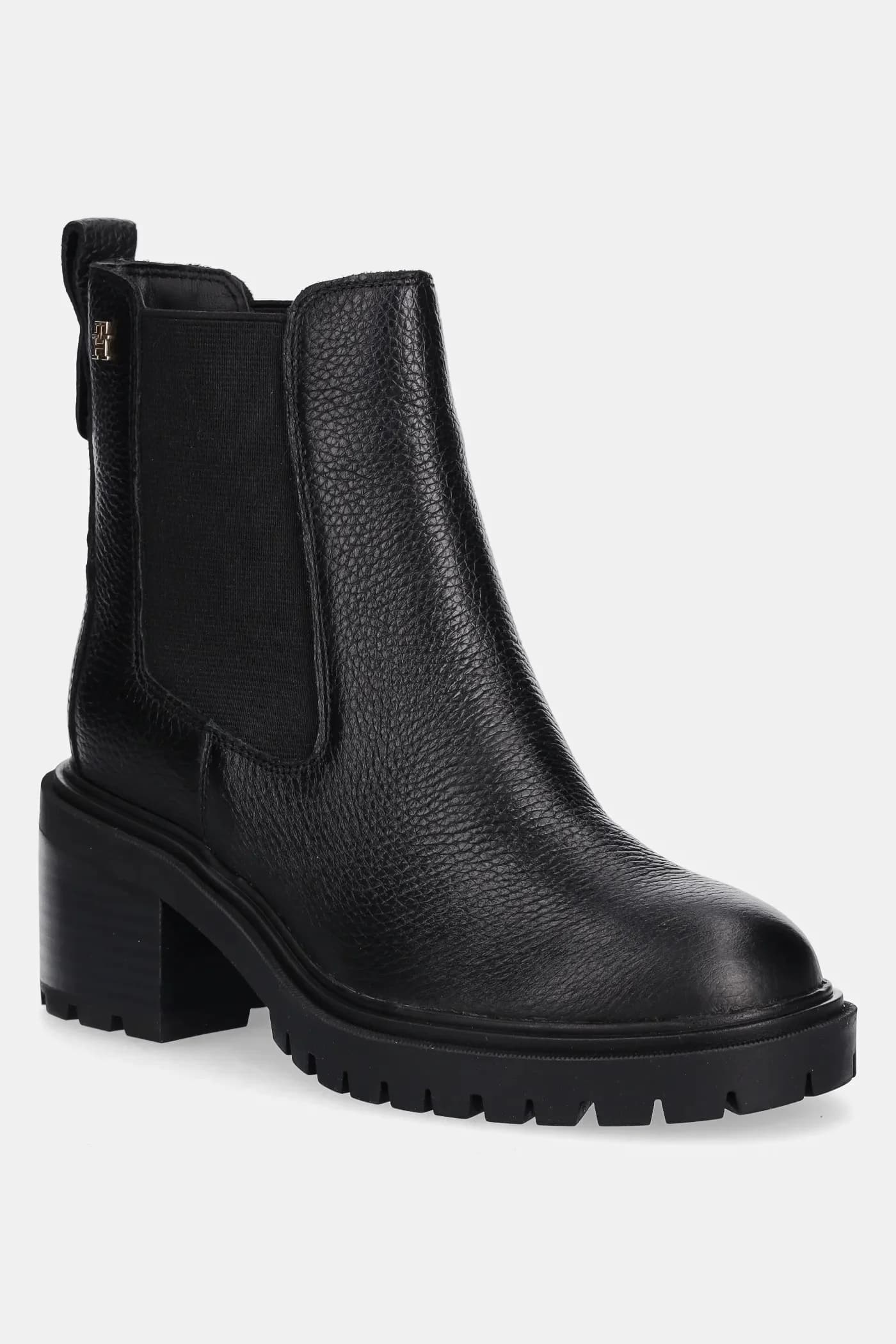 Кожаные ботильоны TH LEATHER CHELSEA CLEATED HEEL