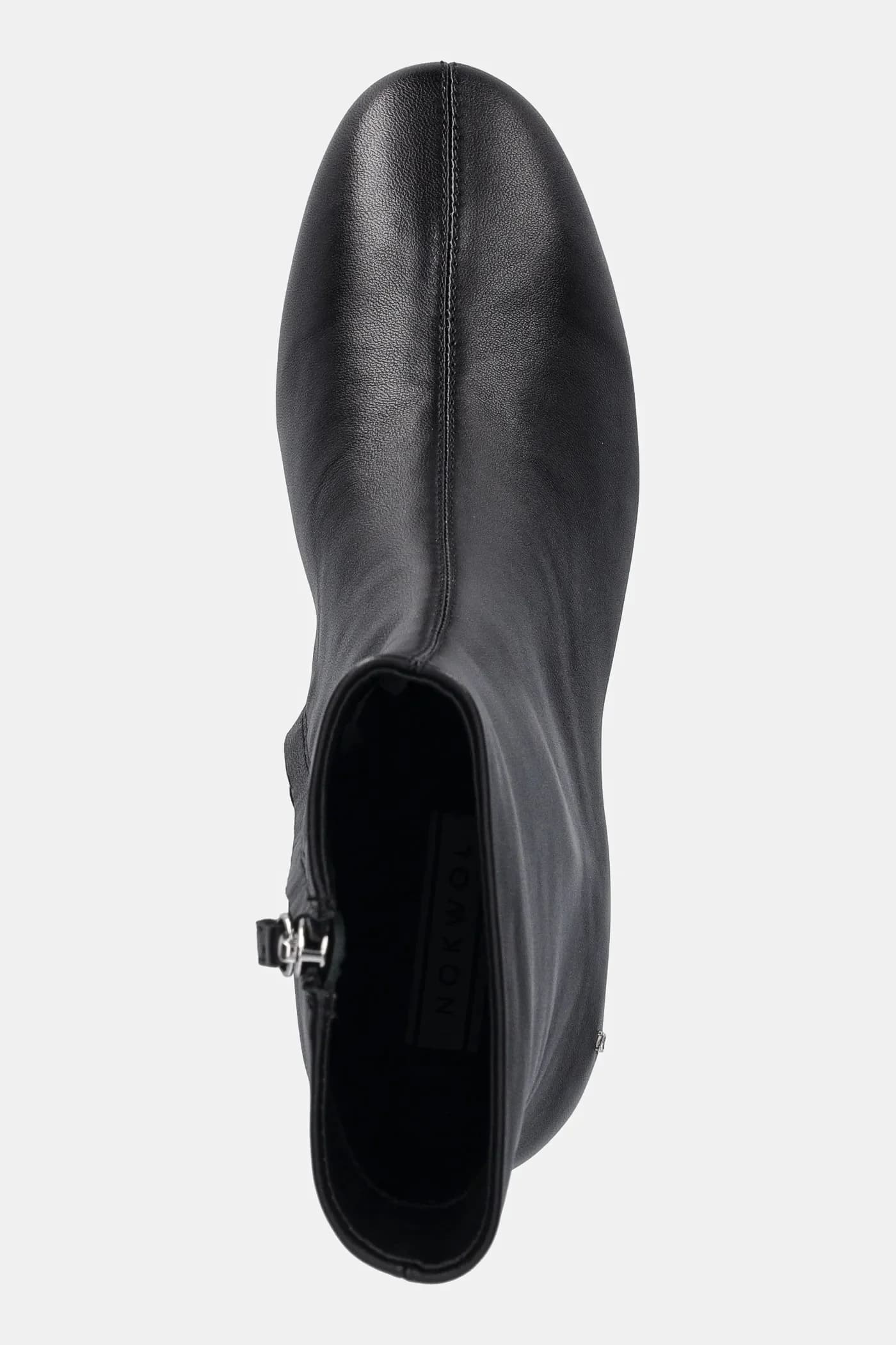 Alyssa Черные кожаные ботильоны - фото 4