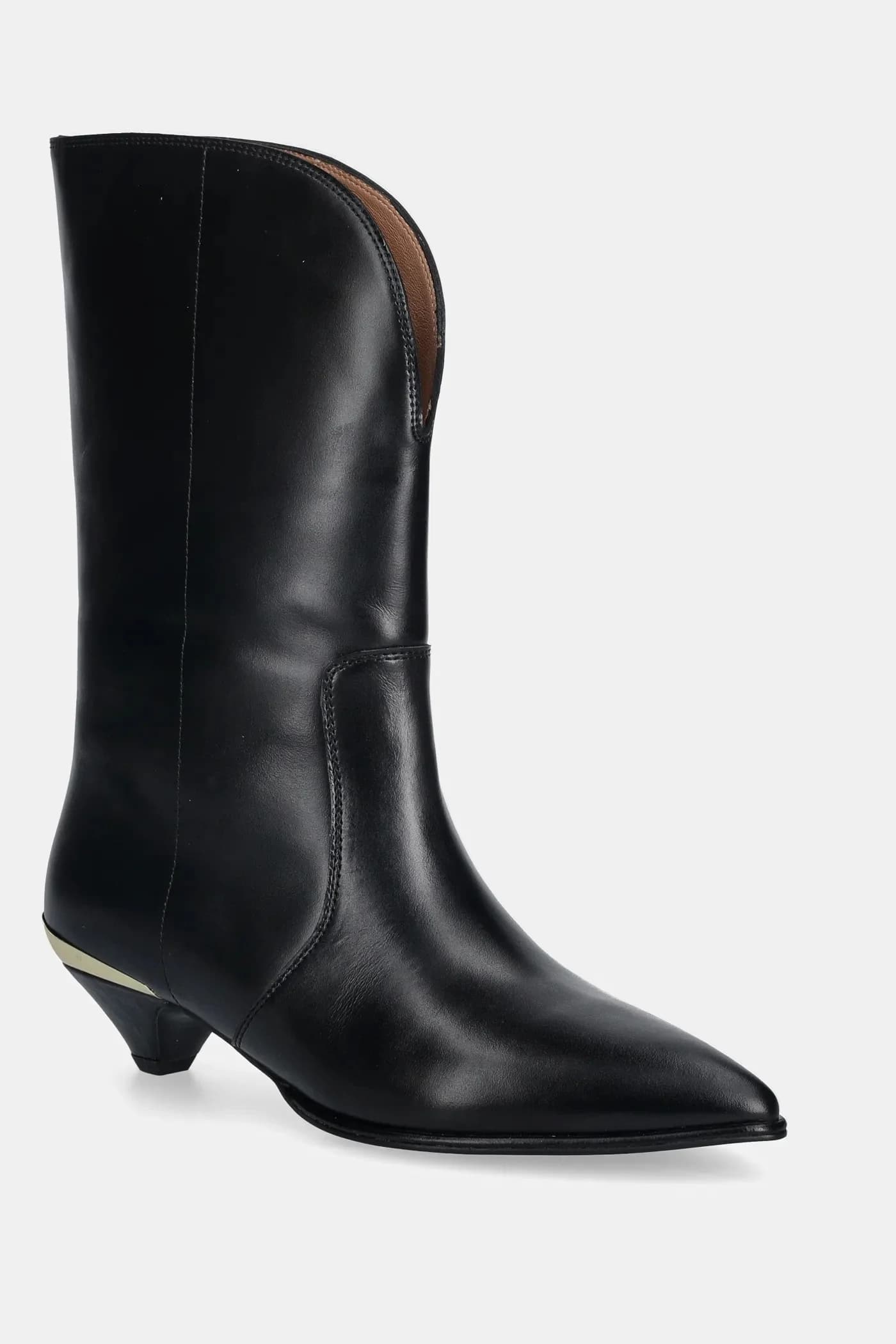 Кожаные ботильоны