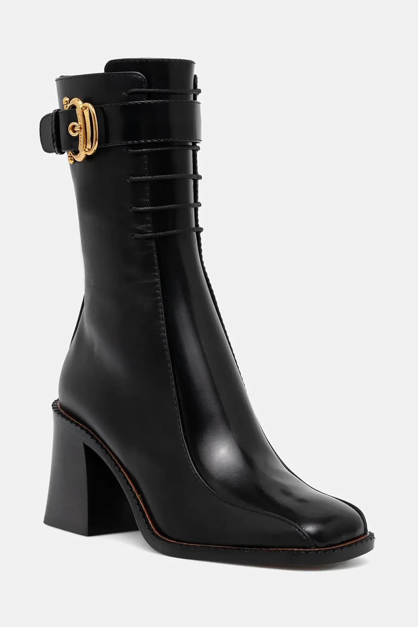 Кожаные ботильоны