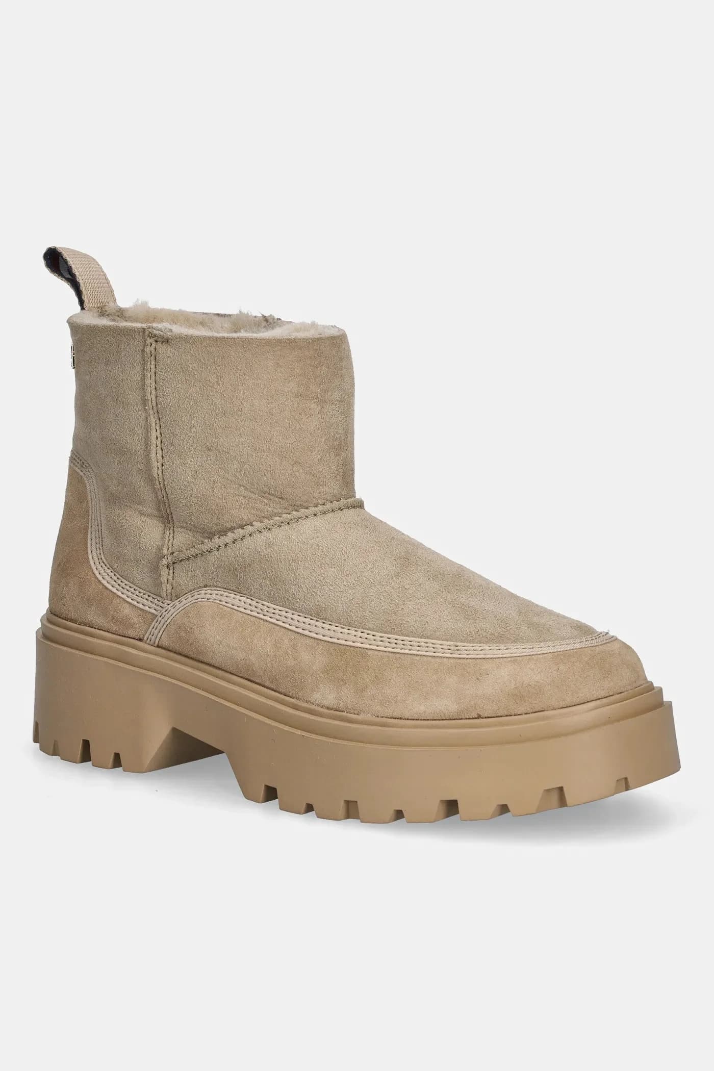 Замшевые ботильоны REAL SHEARLING PULLON