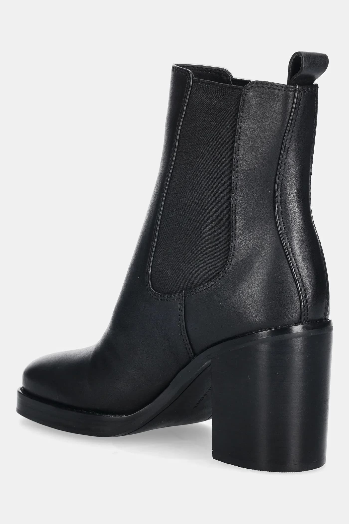 Кожаные ботильоны CHELSEA HIGH BLOCK HL с квадратным носком - фото 3