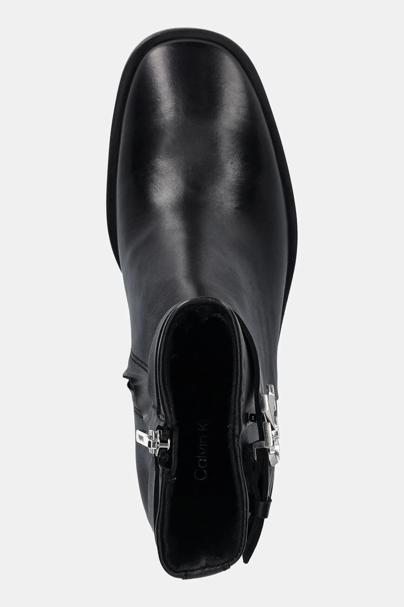 БОТИНКИ НА BLOCK HEEL W/ METAL LOGO кожаные ботильоны - фото 4