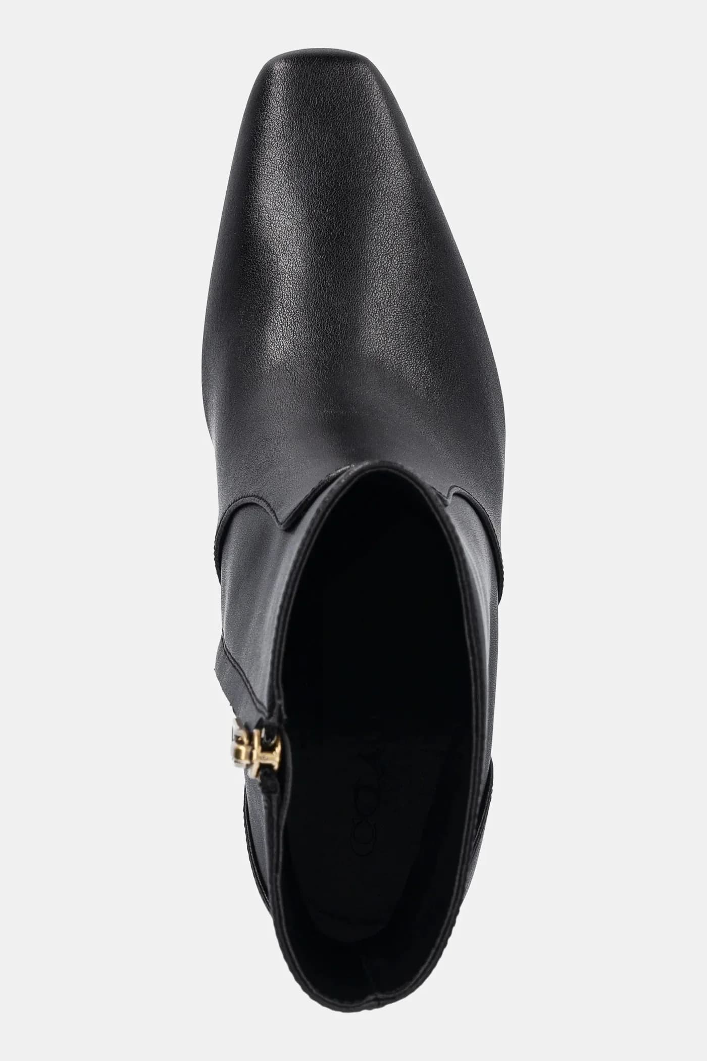 Кожаные ботильоны на каблуке «кошка» со скульптурной буквой C - фото 4