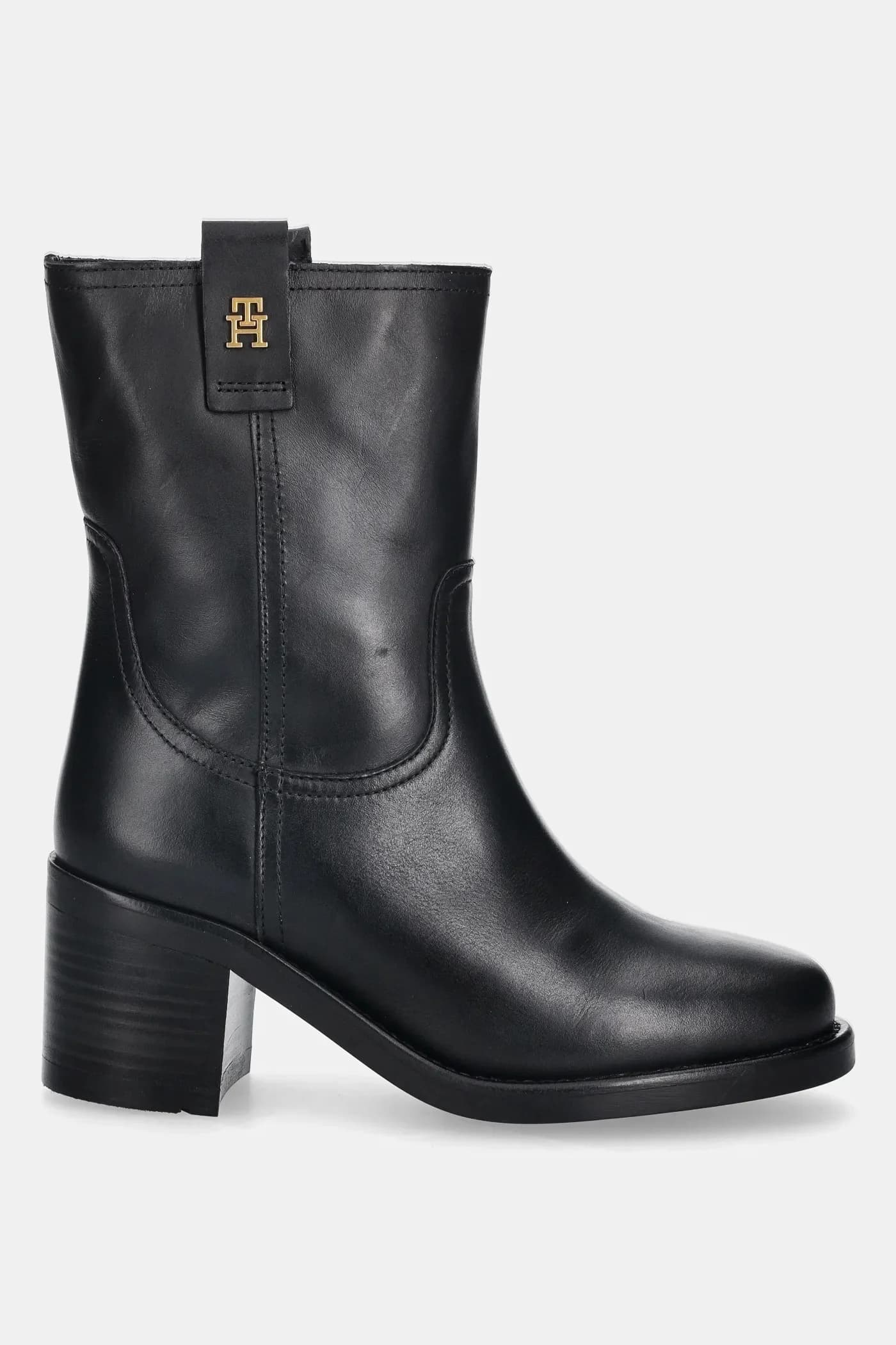 Кожаные ботильоны RIDING LTHR MID BOOT BLOCK HEEL - фото 2