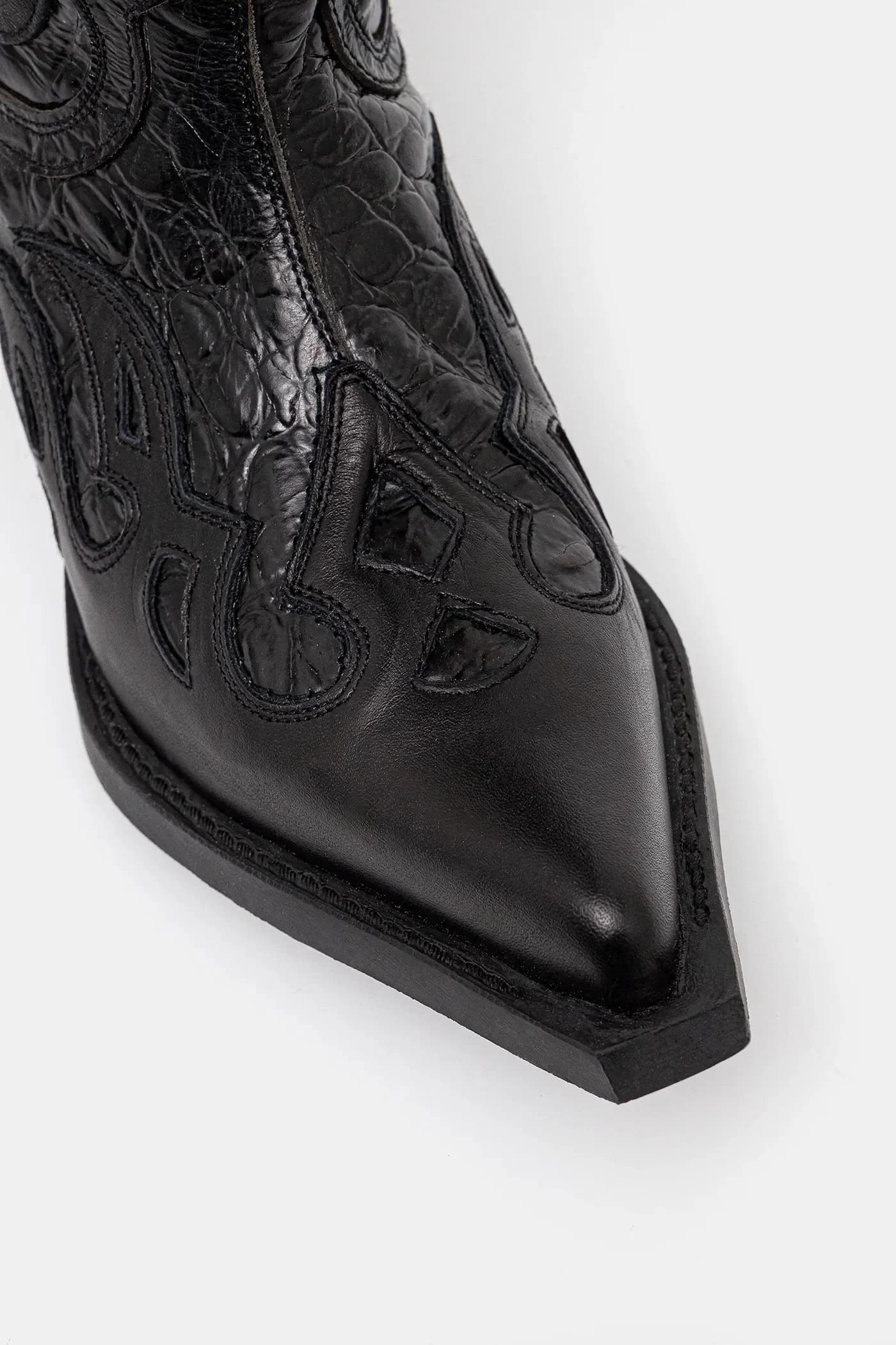 Кожаные ковбойские сапоги Nomada Y Firence Negro, West Negro-Acero T.Acero - фото 4