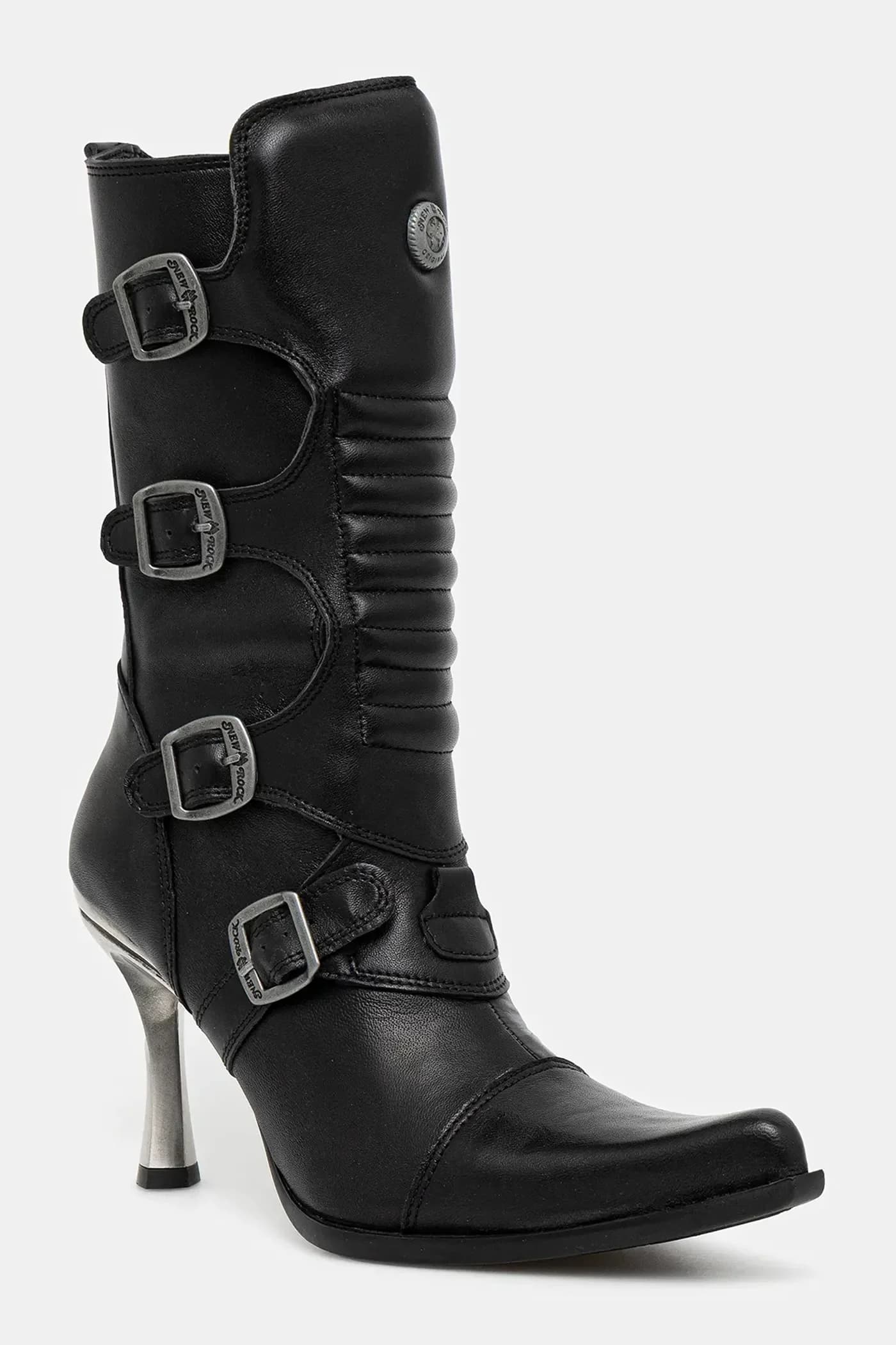 Кожаные ботильоны Crust Negro, Malicia Negro Tacon Caribe Acero