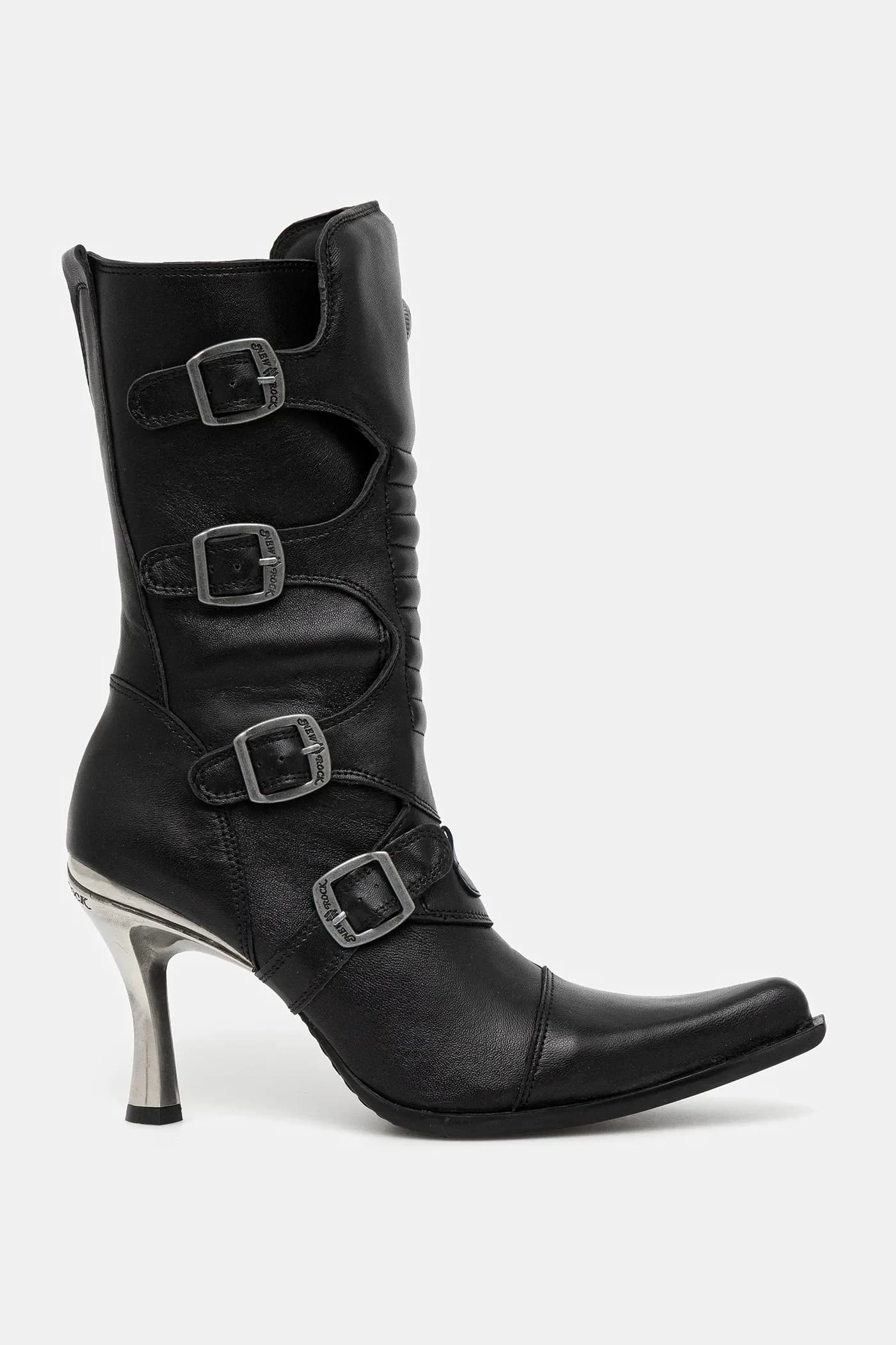 Кожаные ботильоны Crust Negro, Malicia Negro Tacon Caribe Acero - фото 2