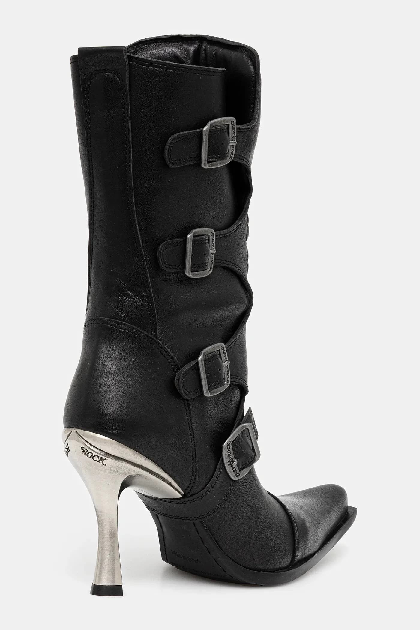 Кожаные ботильоны Crust Negro, Malicia Negro Tacon Caribe Acero - фото 3