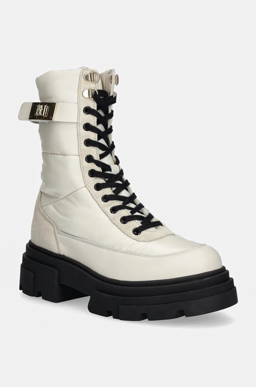 Ботильоны BIKER LEATHER MIX на шнуровке