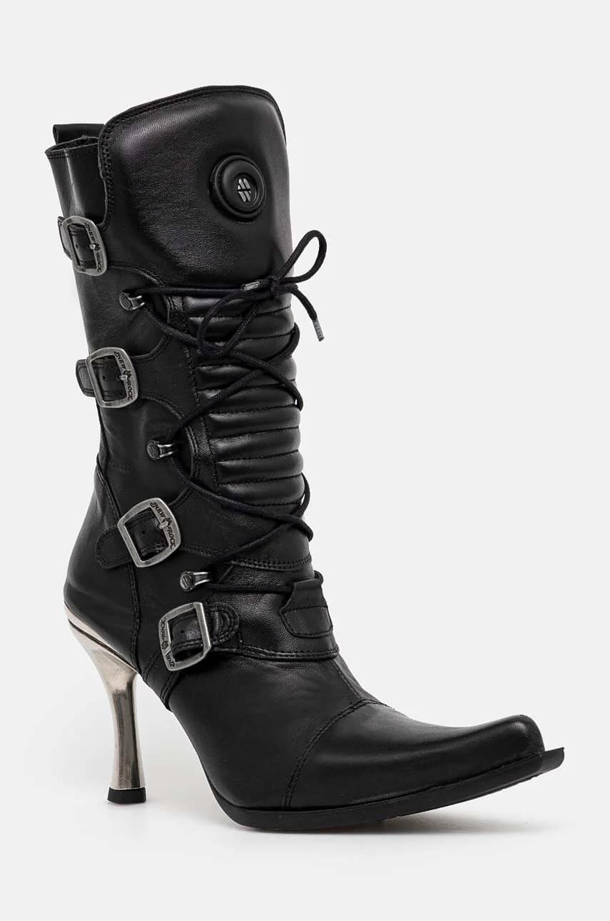 Кожаные ботильоны ITALI NEGRO FINO + MALICIA TACON CARIBE ACERO