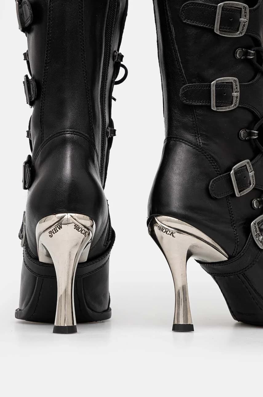 Кожаные ботильоны ITALI NEGRO FINO + MALICIA TACON CARIBE ACERO - фото 3