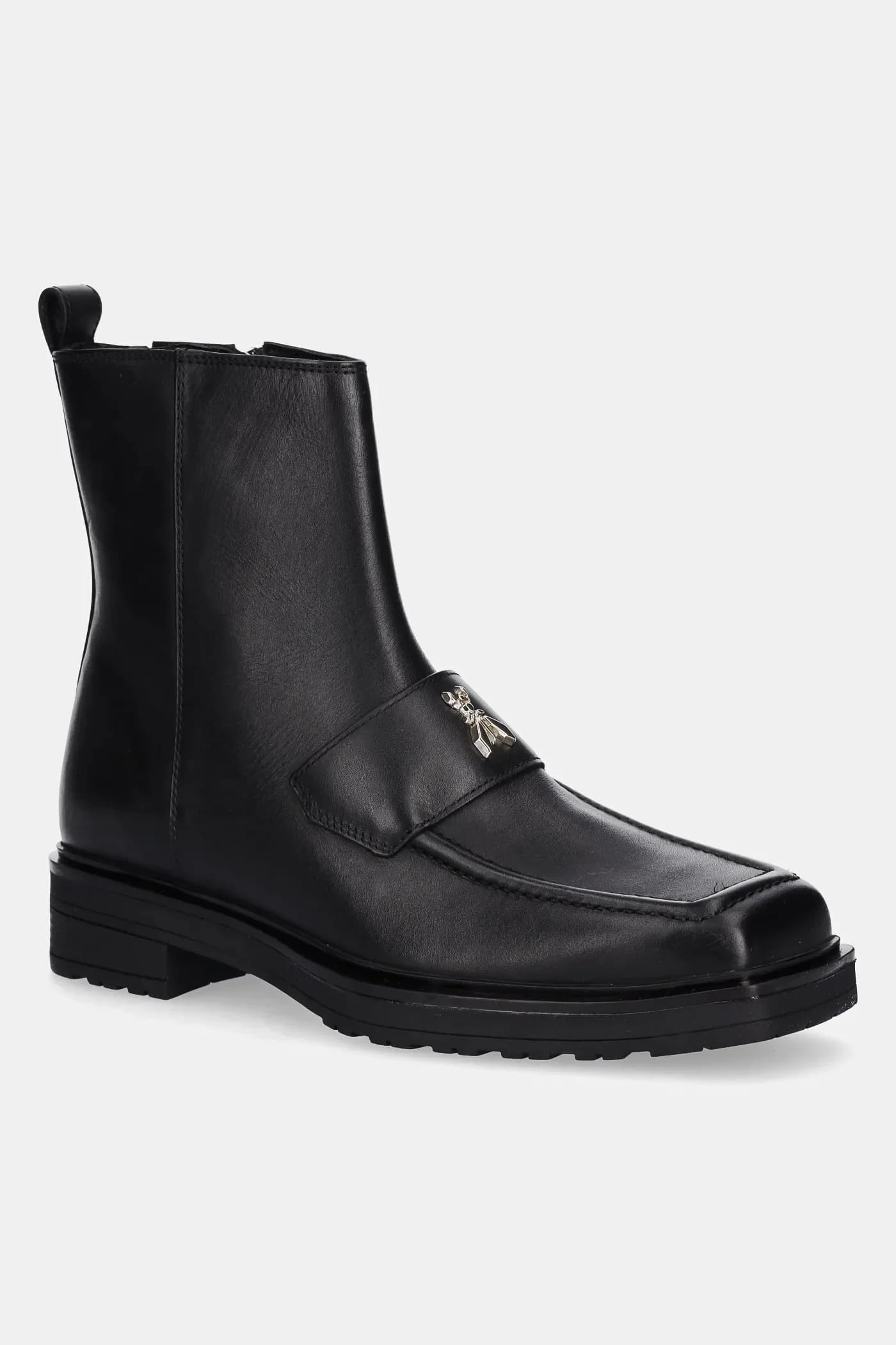 Кожаные ботильоны