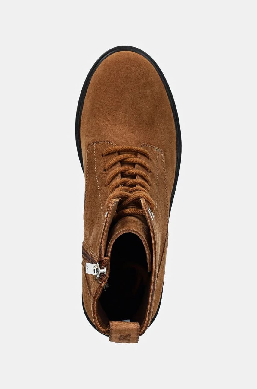 Замшевые ботильоны SUEDE MID HEEL LACEUP LOGOTAPE - фото 4