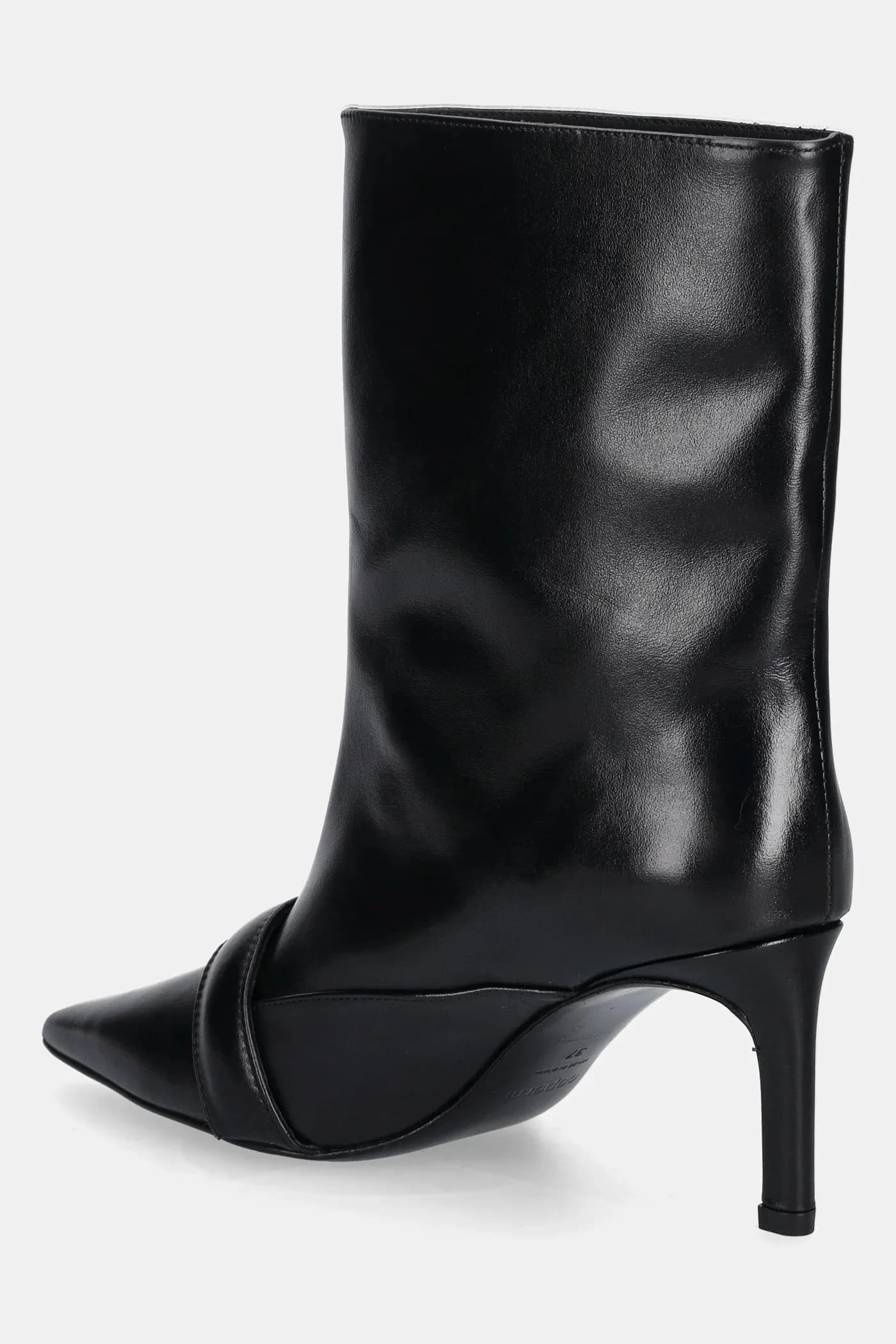 Кожаные ботинки на каблуке с ремнем по щиколотку - фото 3