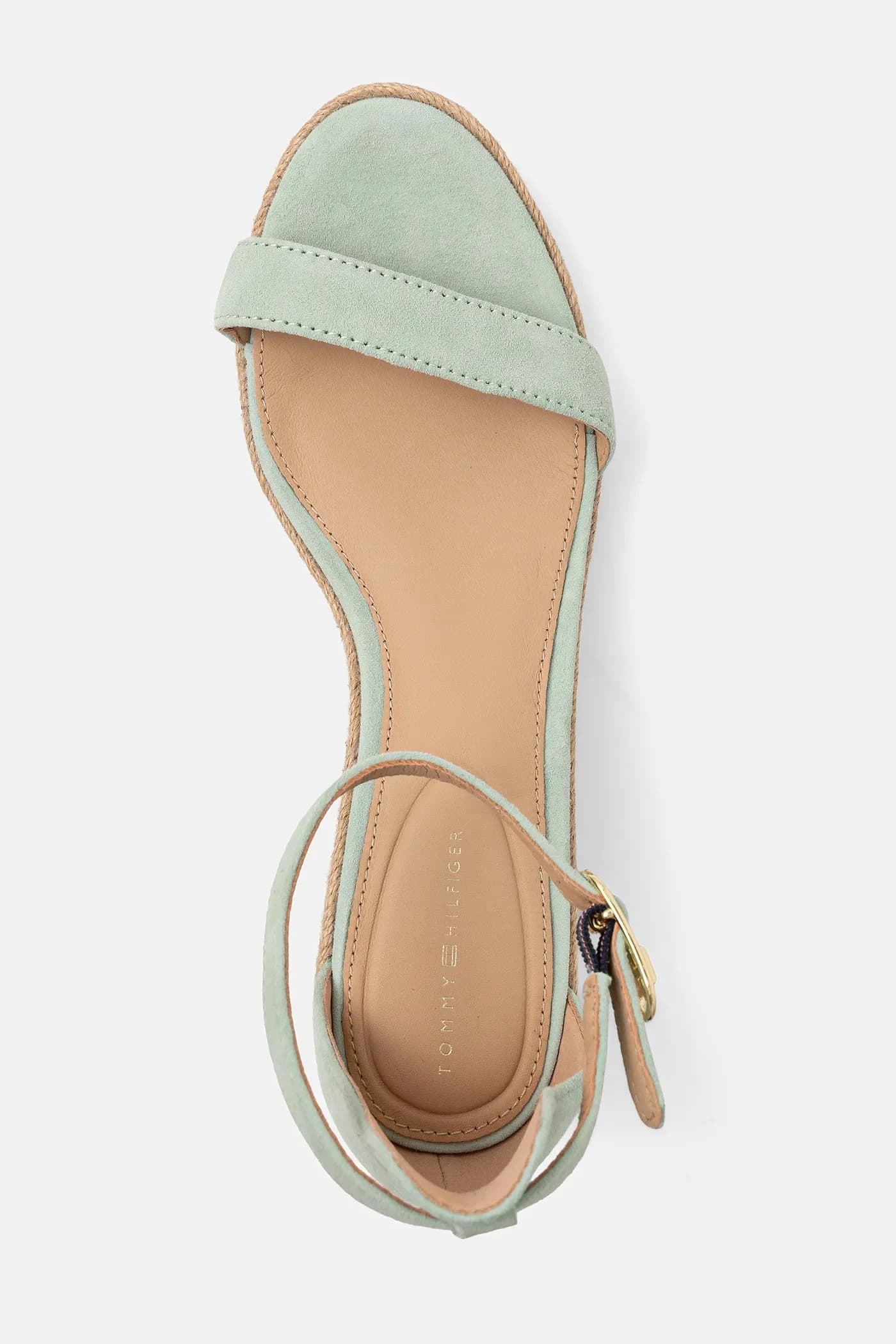 замшевые босоножки SUEDE ANKLE MID WEDGE ESPADRILLE - фото 4