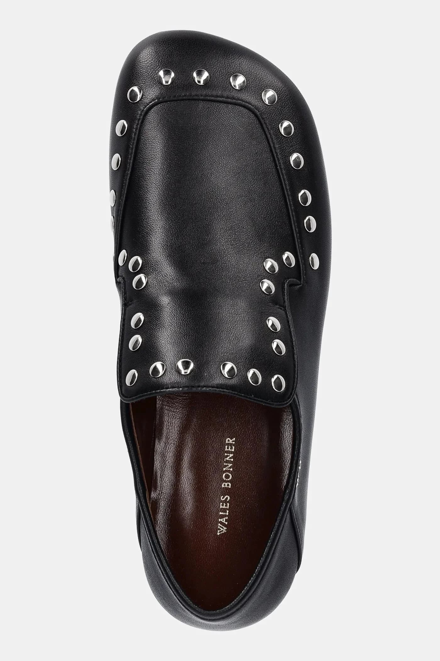 Кожаные мокасины Slipper с заклепками - фото 4