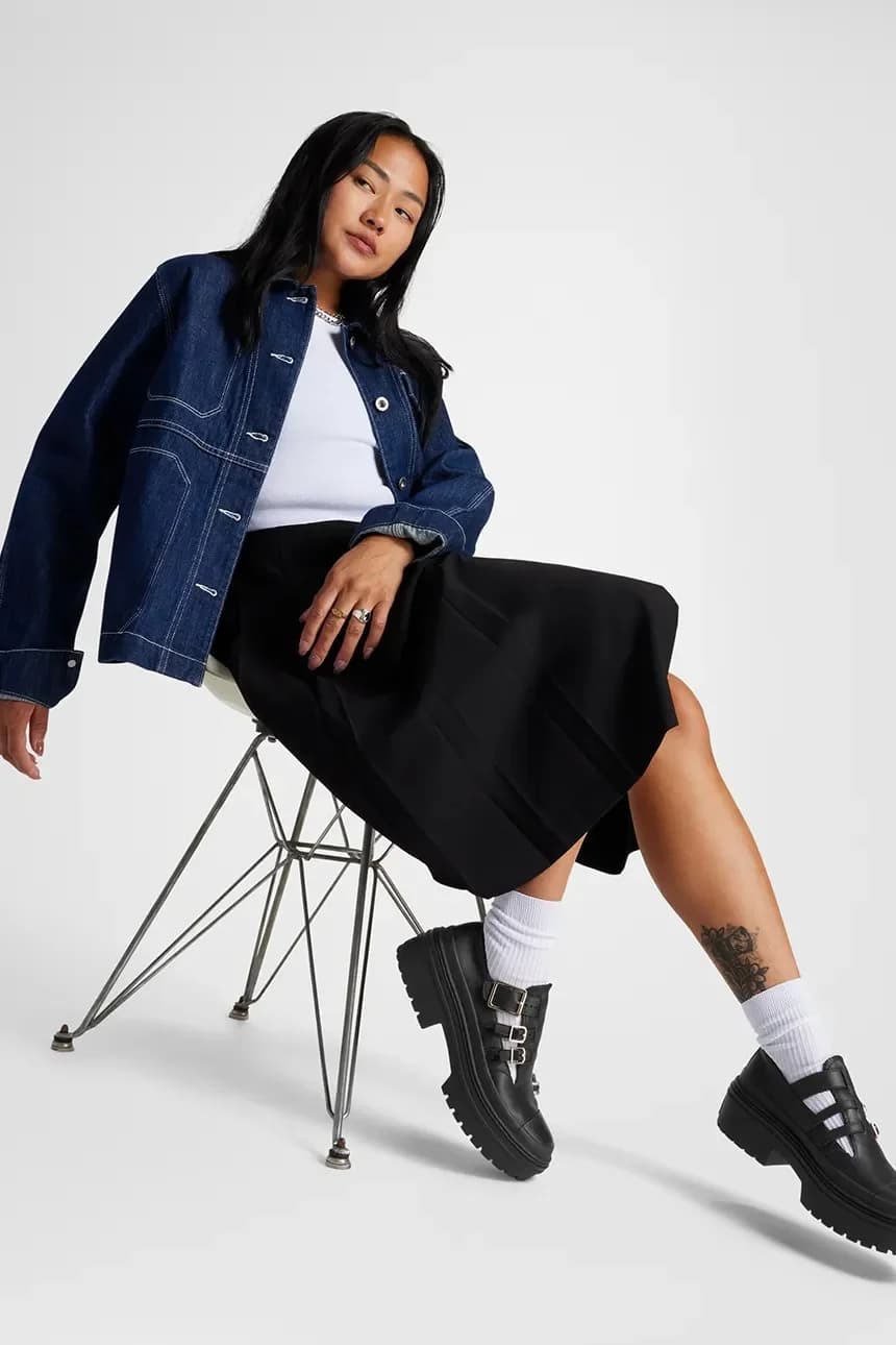 Кожаные туфли MJ на каблуке Chuck Taylor All Star с выступами - фото 10