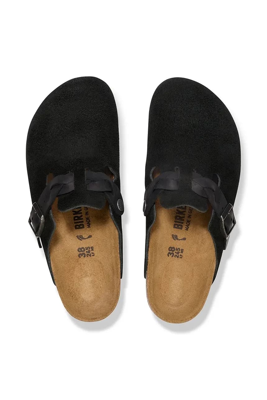 замшевые шлепанцы Boston с плетеной отделкой - фото 3